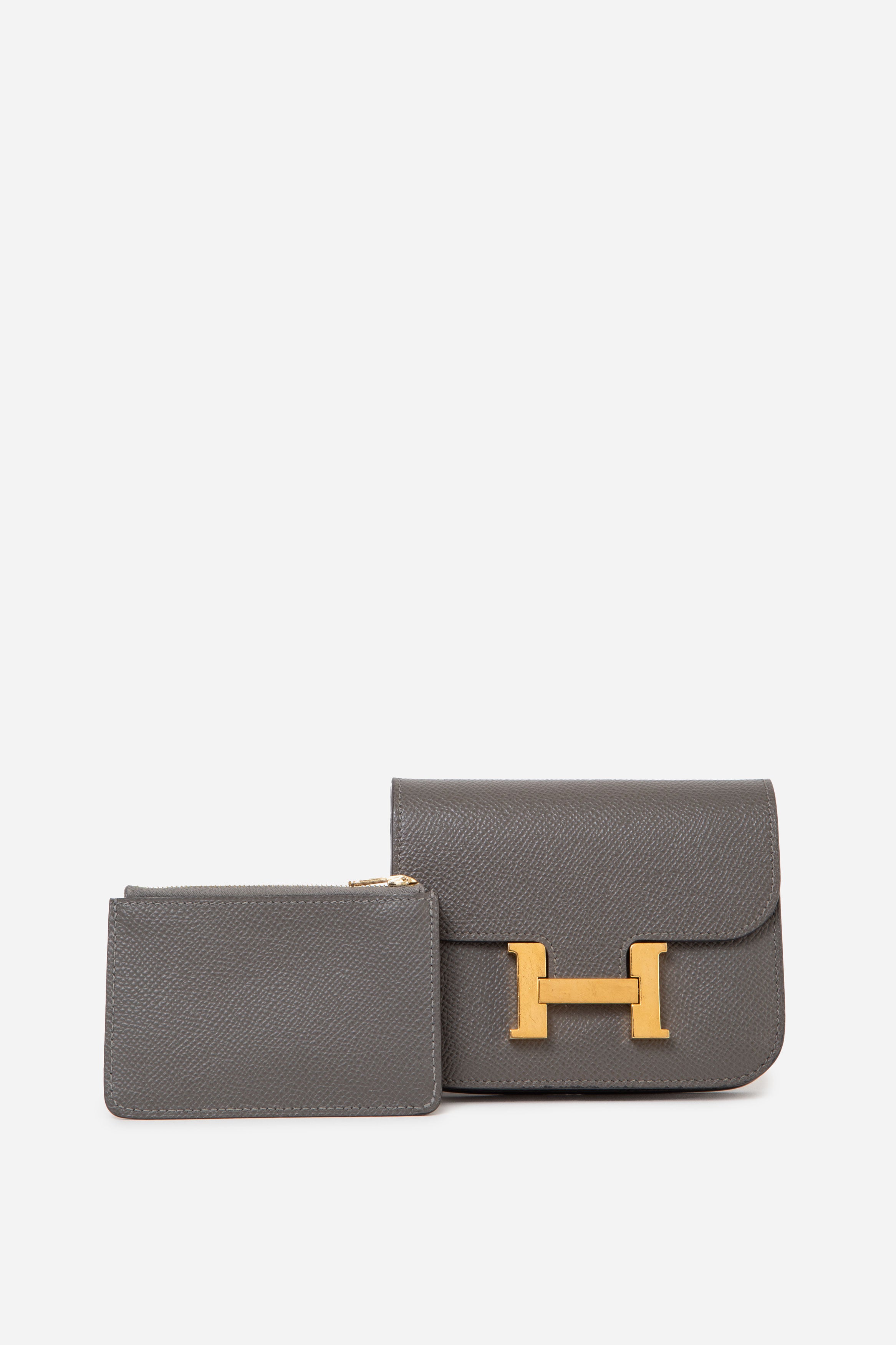 Hermès 2022 Etain Epsom Leather Constance Slim Wallet