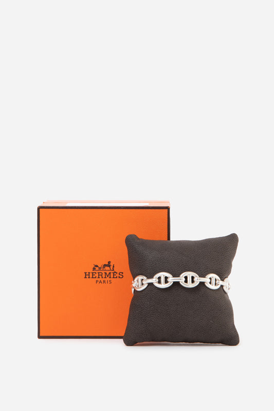 Hermes Chaine d'ancre Enchainee Bracelet Silver