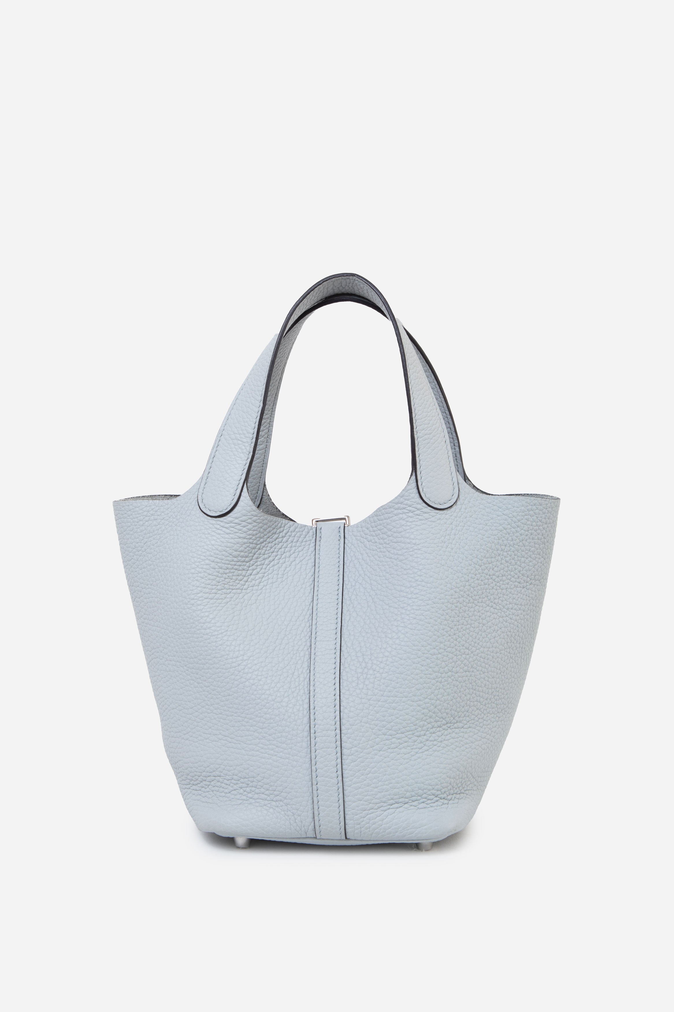 Hermès 2021 Blue Pale Clemence Leather Picotin 18