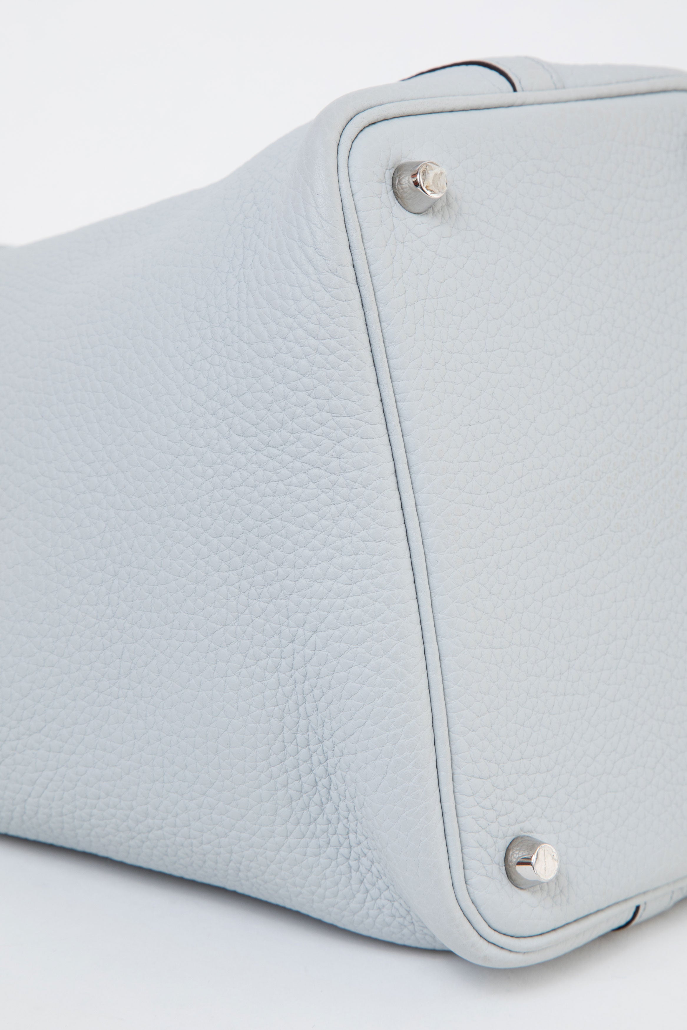 Hermès 2021 Blue Pale Clemence Leather Picotin 18