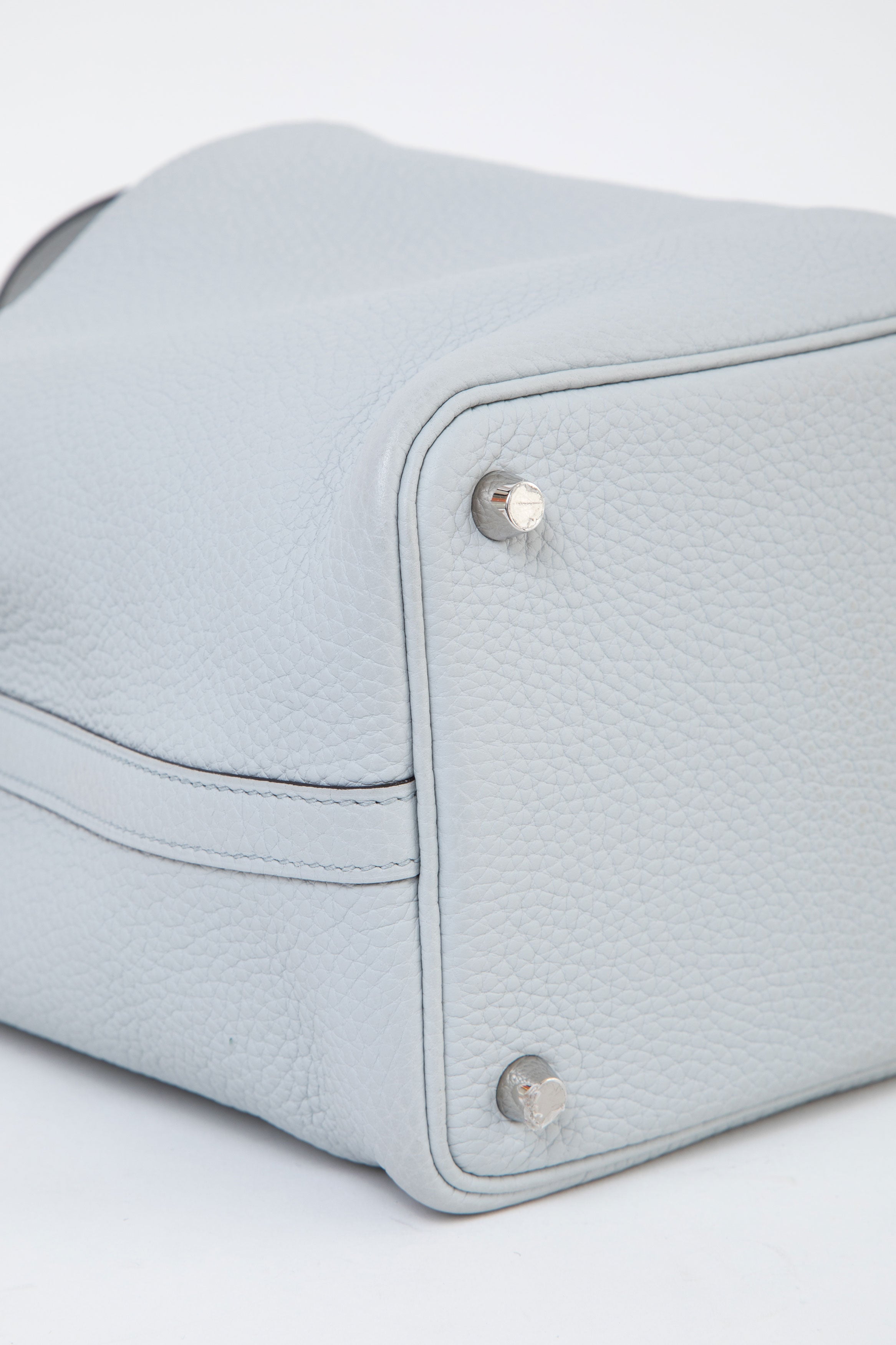 Hermès 2021 Blue Pale Clemence Leather Picotin 18