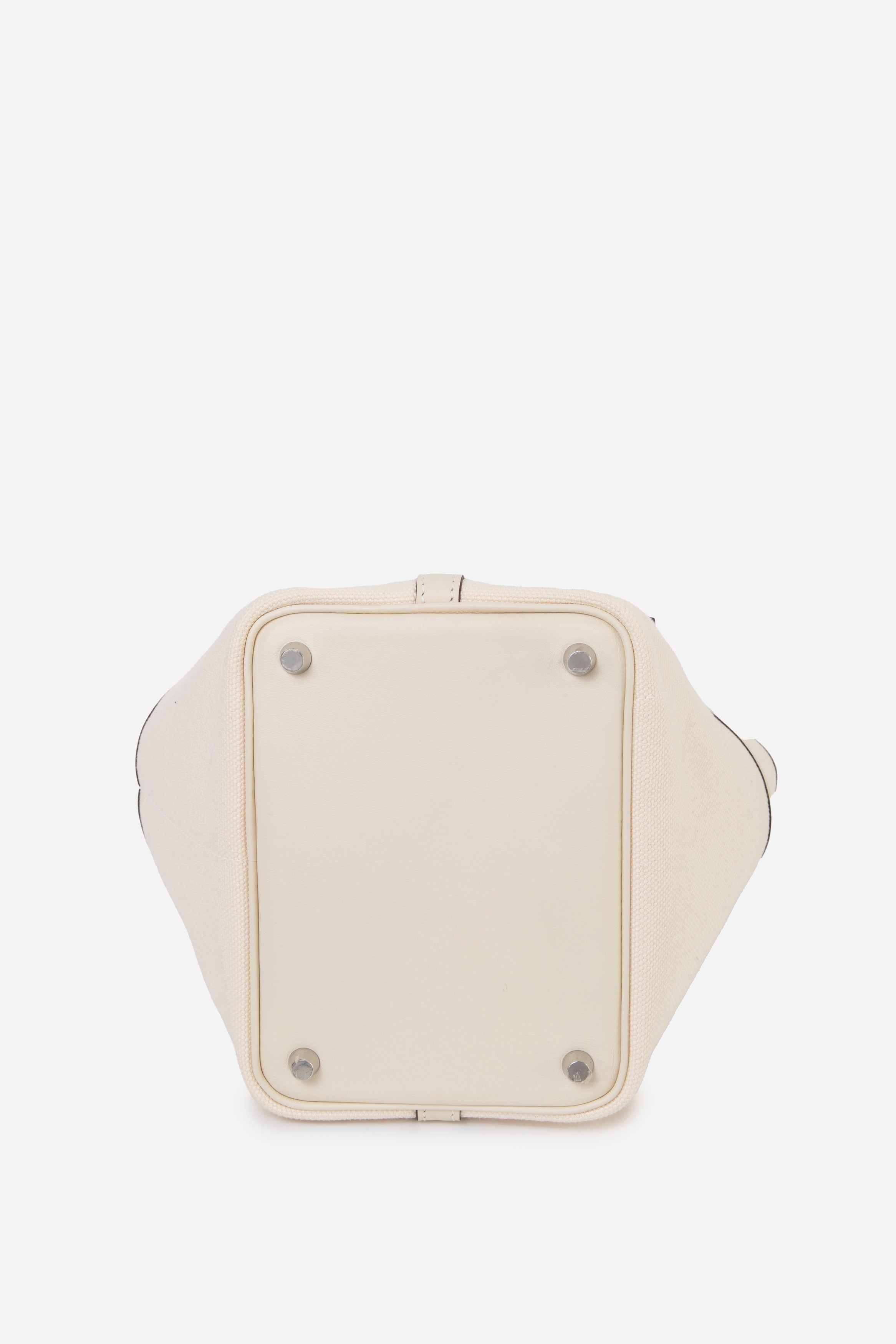 Hermes 2022 White Canvas PHW Picotin Cargo Lock 18