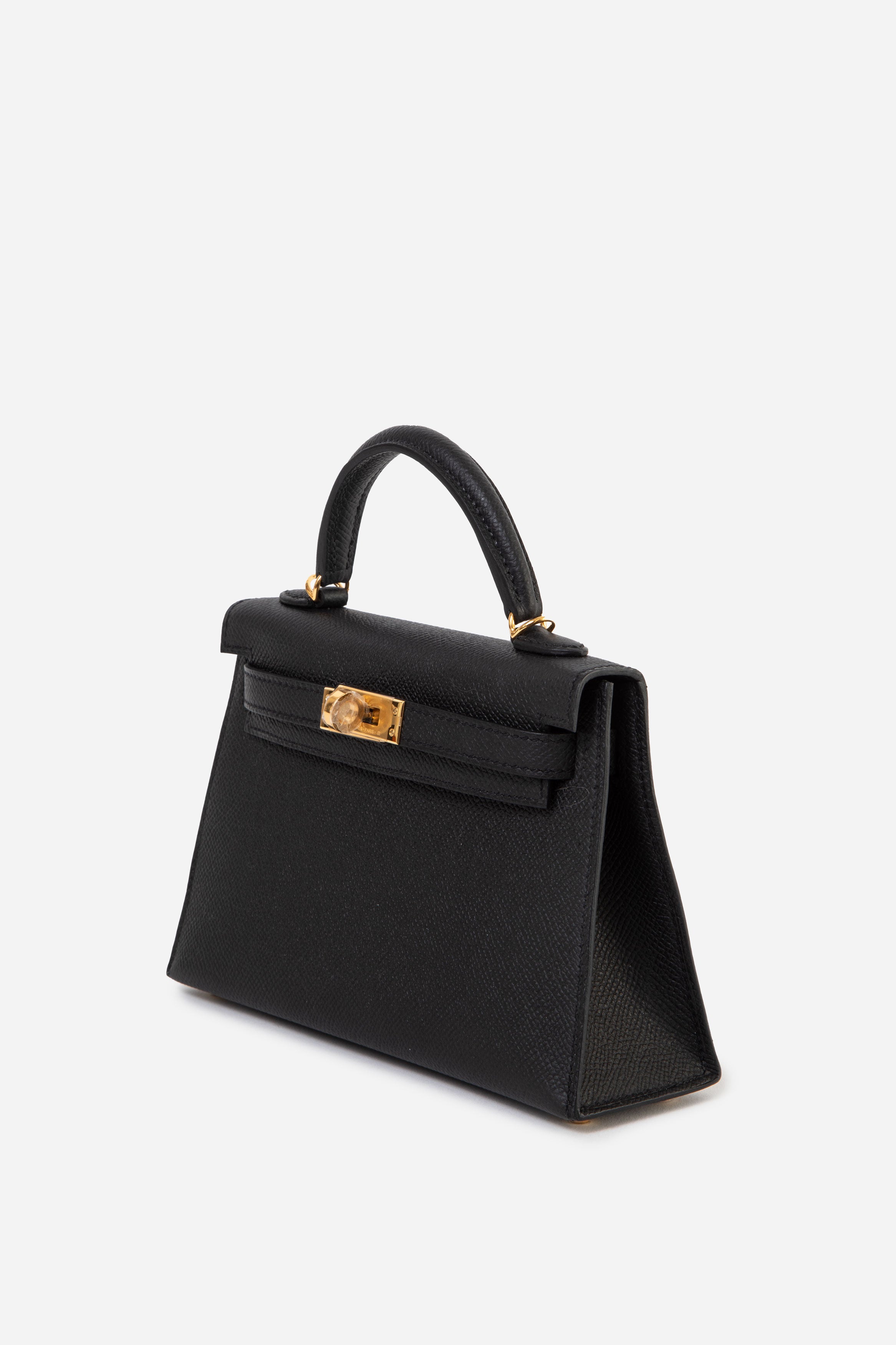 Hermes 2023 Black Epsom Leather GHW Mini Kelly