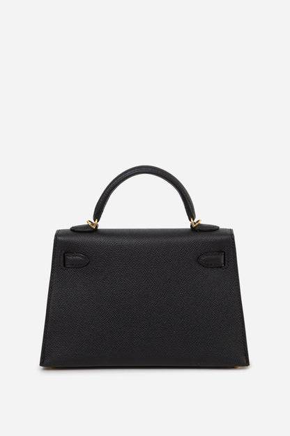 Hermes 2023 Black Epsom Leather GHW Mini Kelly