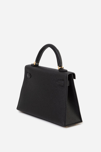 Hermes 2023 Black Epsom Leather GHW Mini Kelly