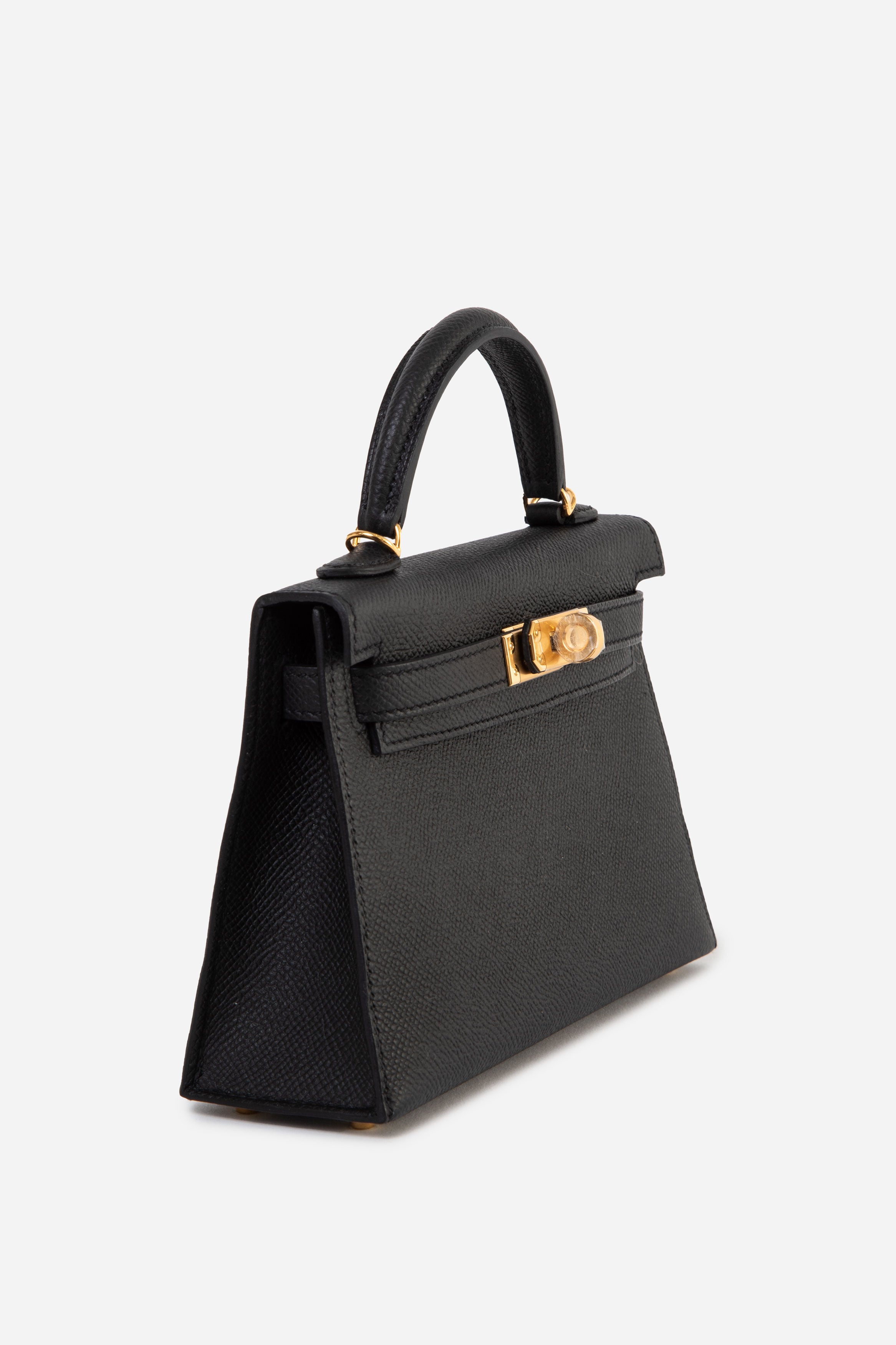 Hermes 2023 Black Epsom Leather GHW Mini Kelly