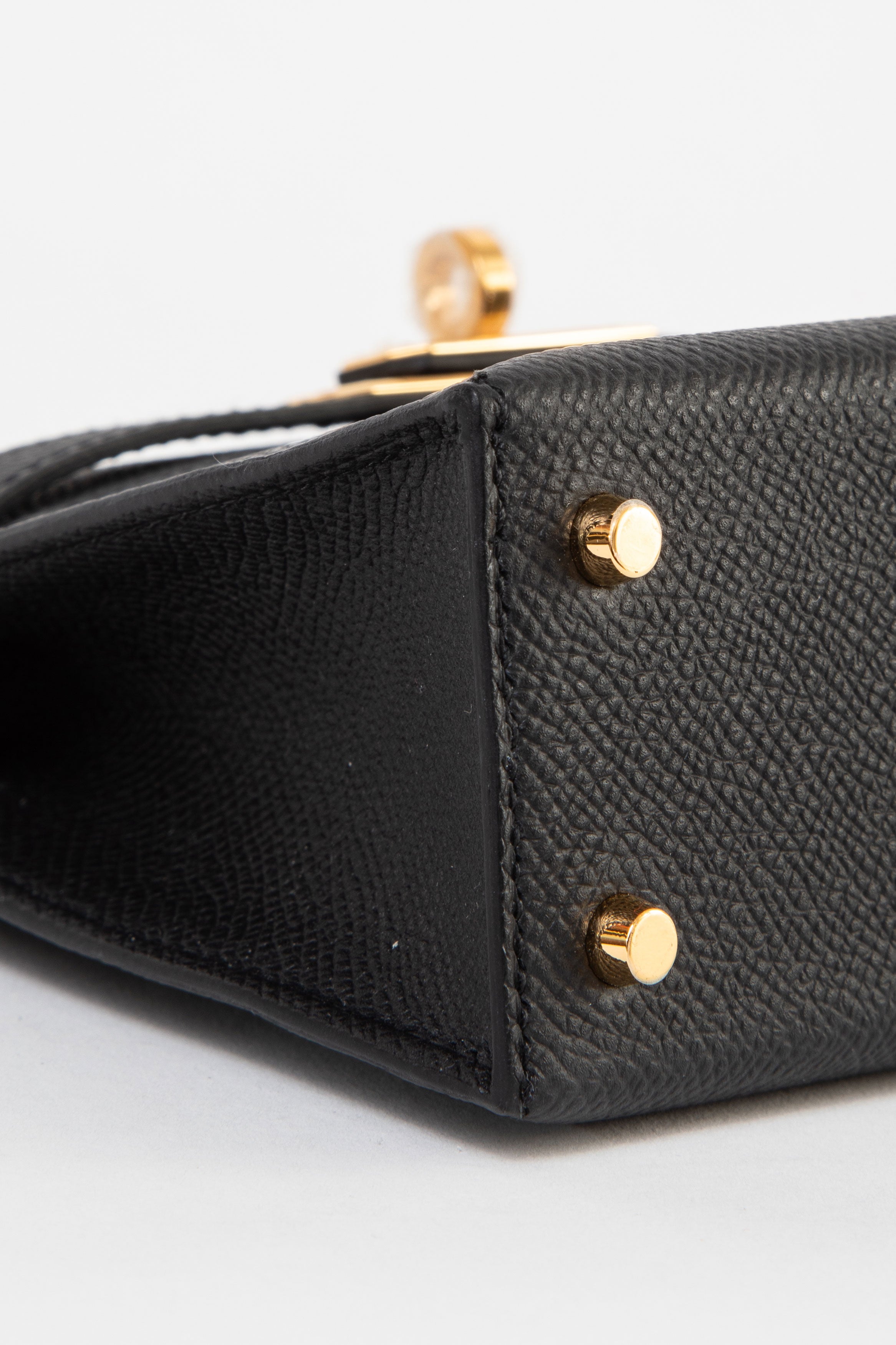 Hermes 2023 Black Epsom Leather GHW Mini Kelly