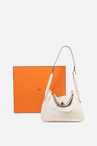 Hermes 2021 White Swift Leather Lindy 26