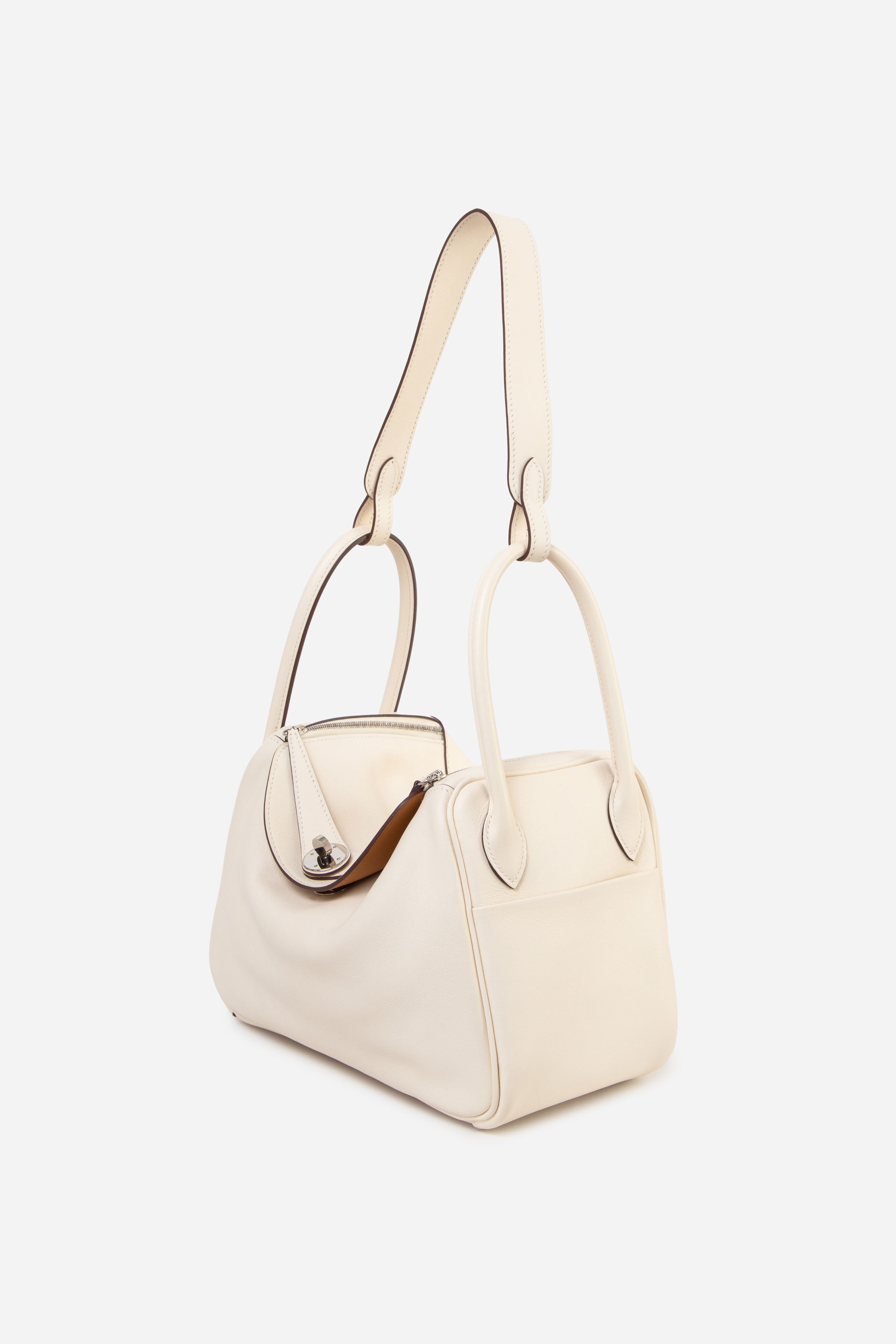 Hermes 2021 White Swift Leather Lindy 26