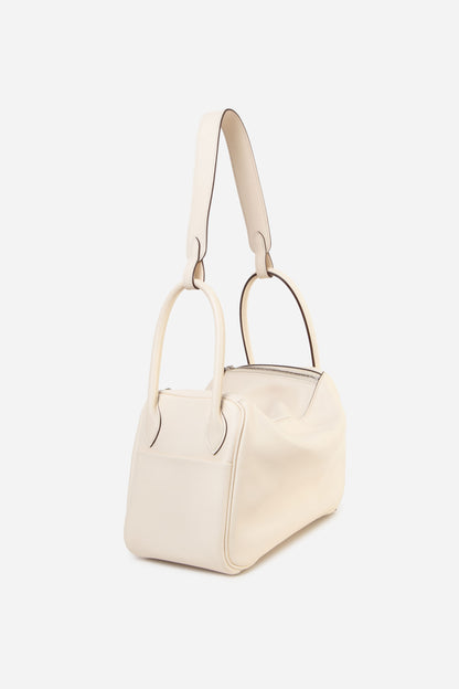 Hermes 2021 White Swift Leather Lindy 26