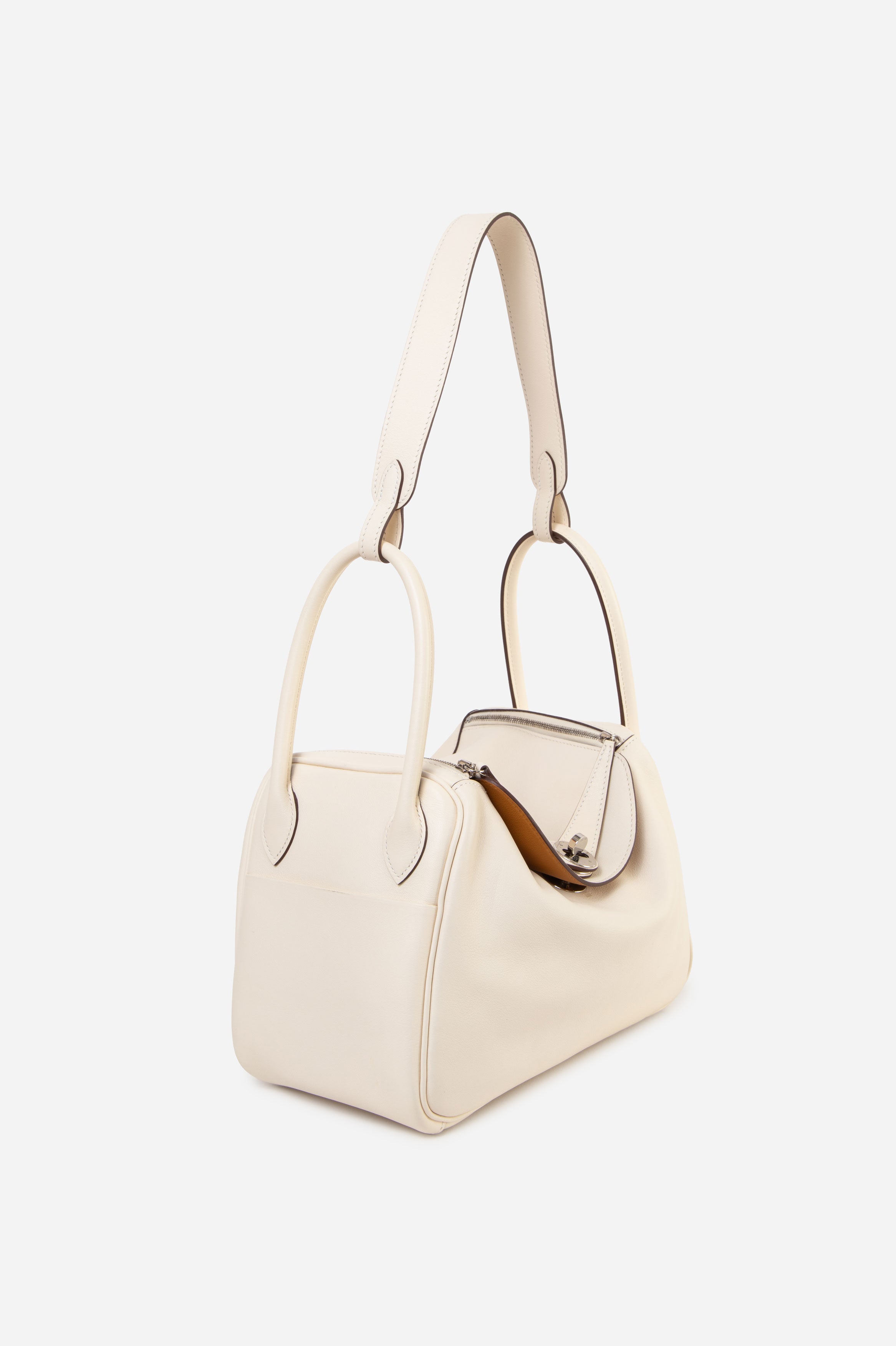 Hermes 2021 White Swift Leather Lindy 26