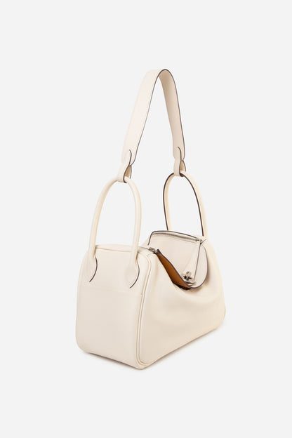 Hermes 2021 White Swift Leather Lindy 26