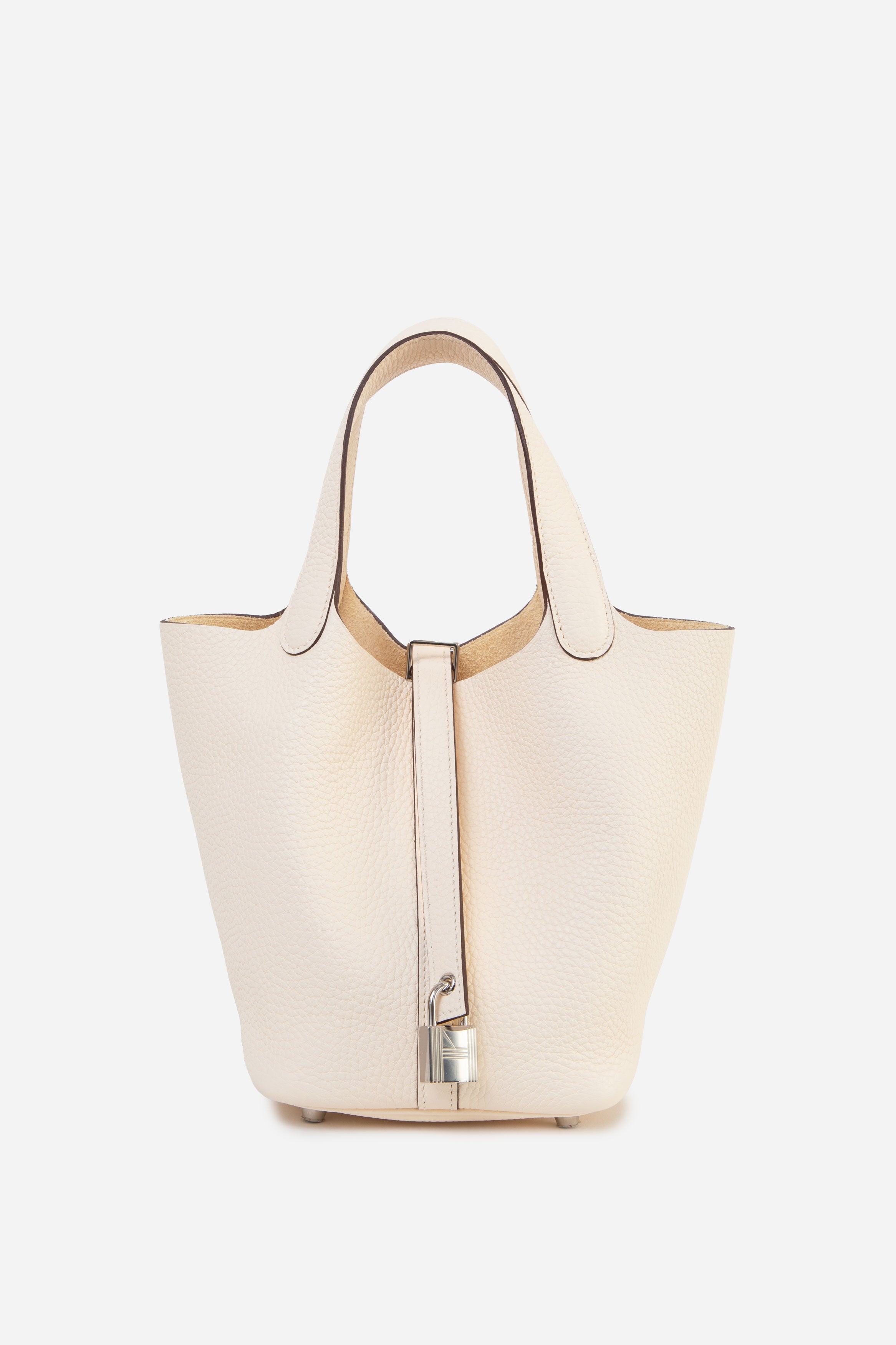 Hermes 2024 White Togo Leather PHW Picotin 18