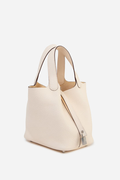 Hermes 2024 White Togo Leather PHW Picotin 18