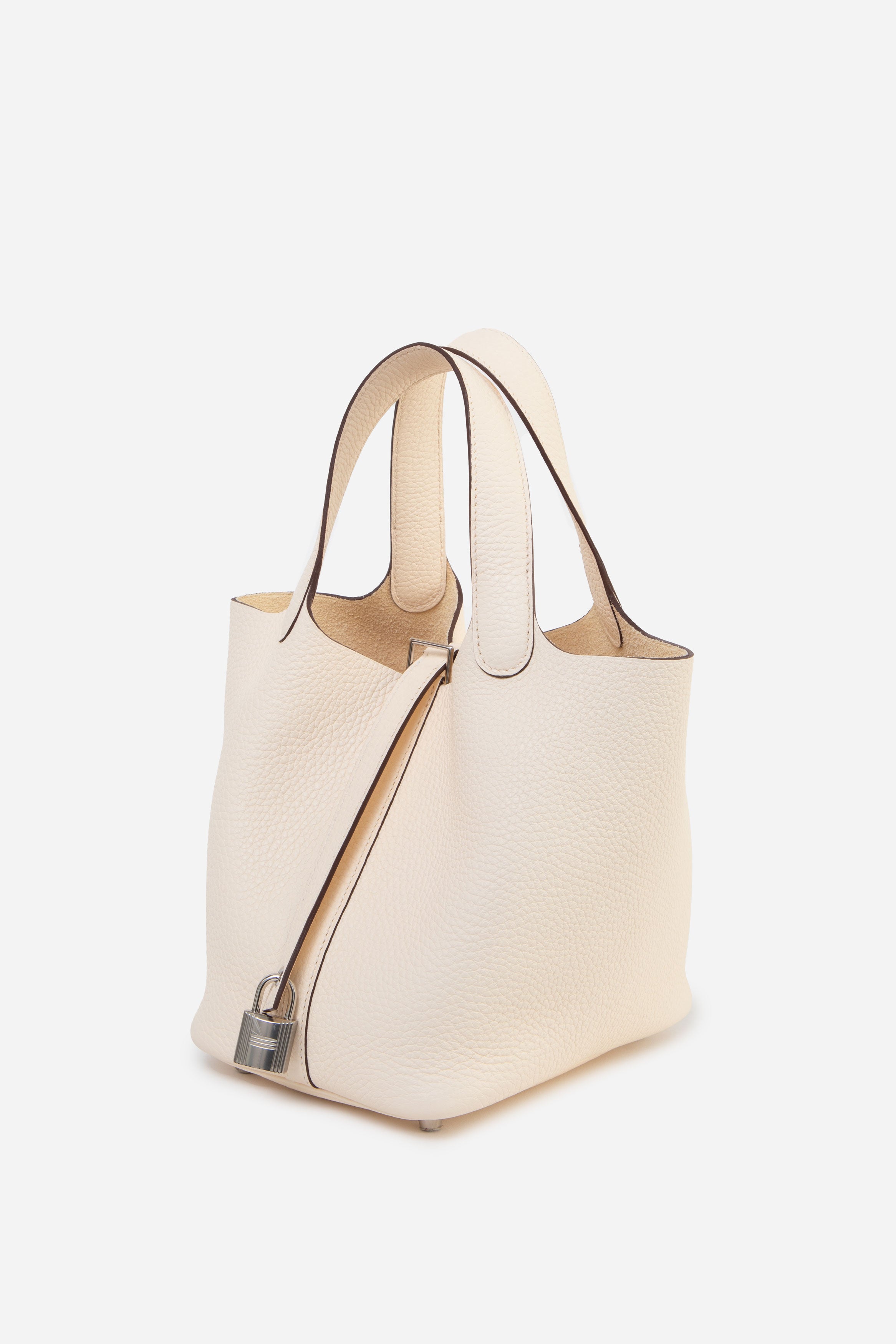 Hermes 2024 White Togo Leather PHW Picotin 18