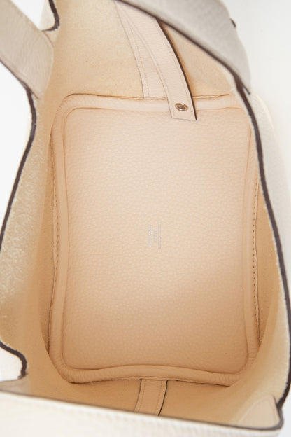 Hermes 2024 White Togo Leather PHW Picotin 18