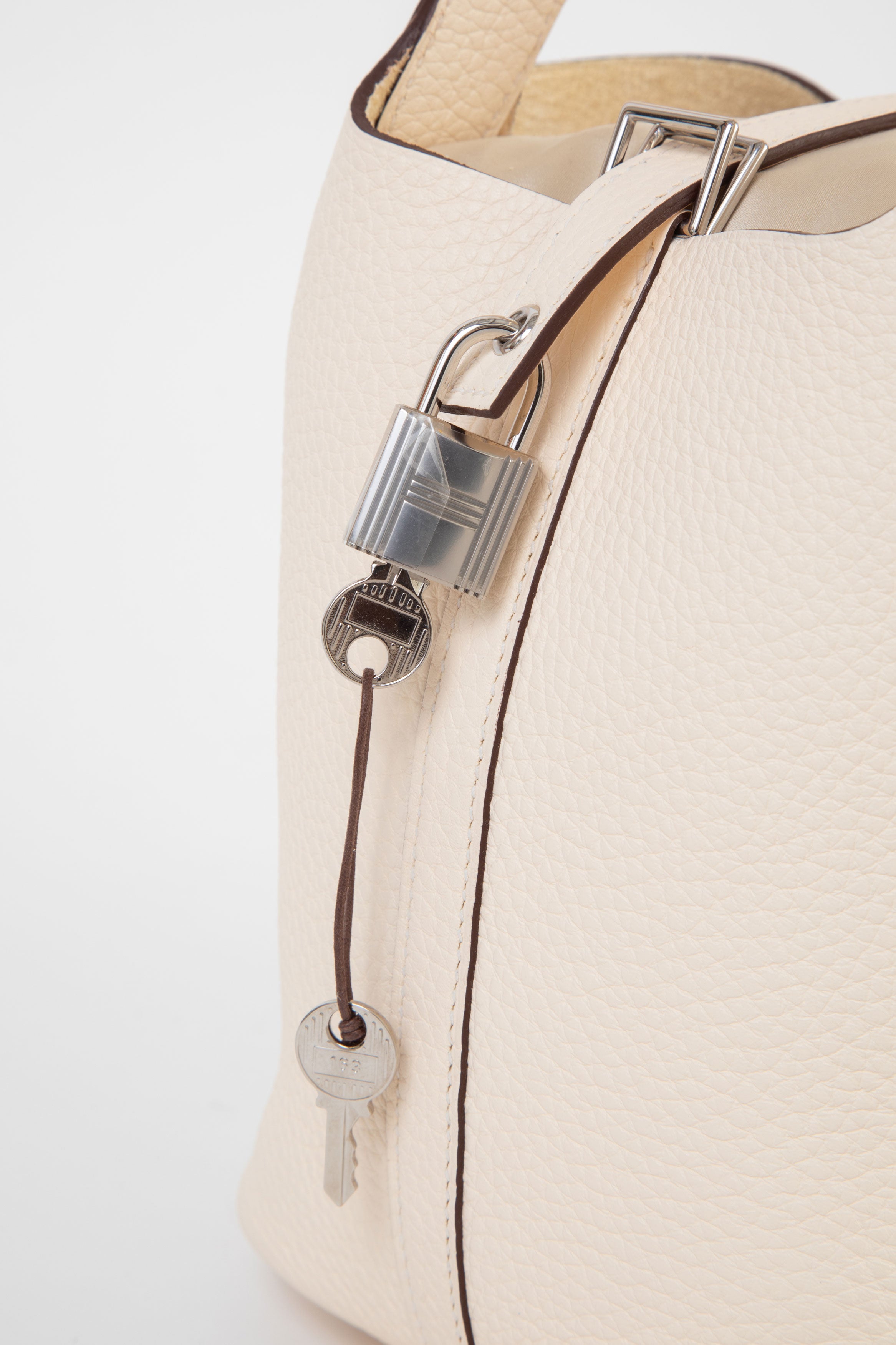 Hermes 2024 White Togo Leather PHW Picotin 18