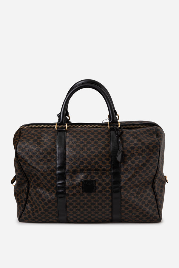 Celine Black/Brown Vintage Macadam Canvas Duffle Bag 40cm