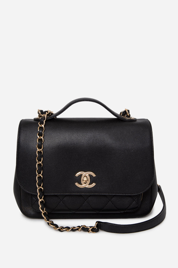 Pre-Owned Chanel 2018 Caviar Quilted Medium Business Affinity Flap Bag