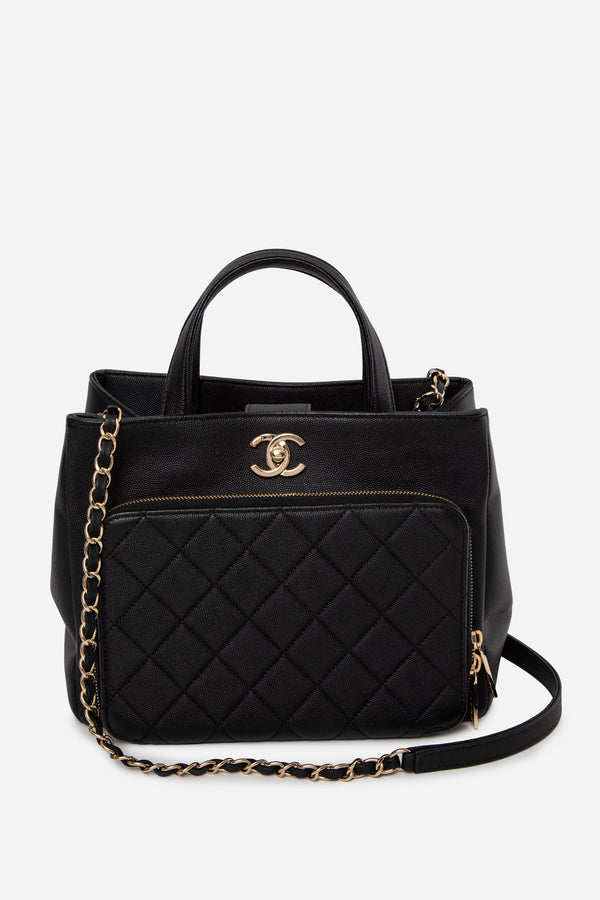 Pre-Owned Chanel 2020 Caviar Quilted Small Business Affinity Shopping Bag