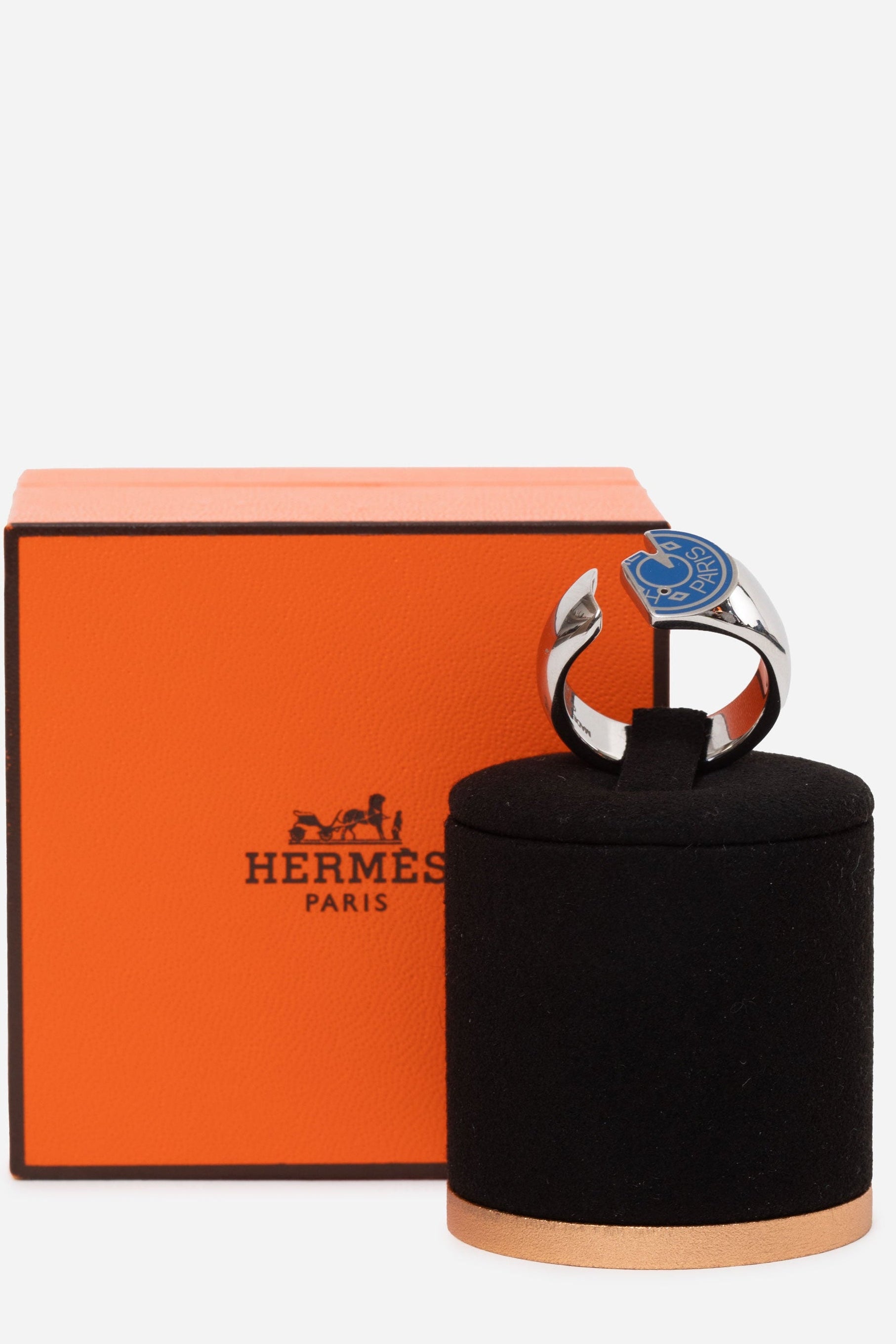 Hermes Blue/Palladium plated Carrousel Ring