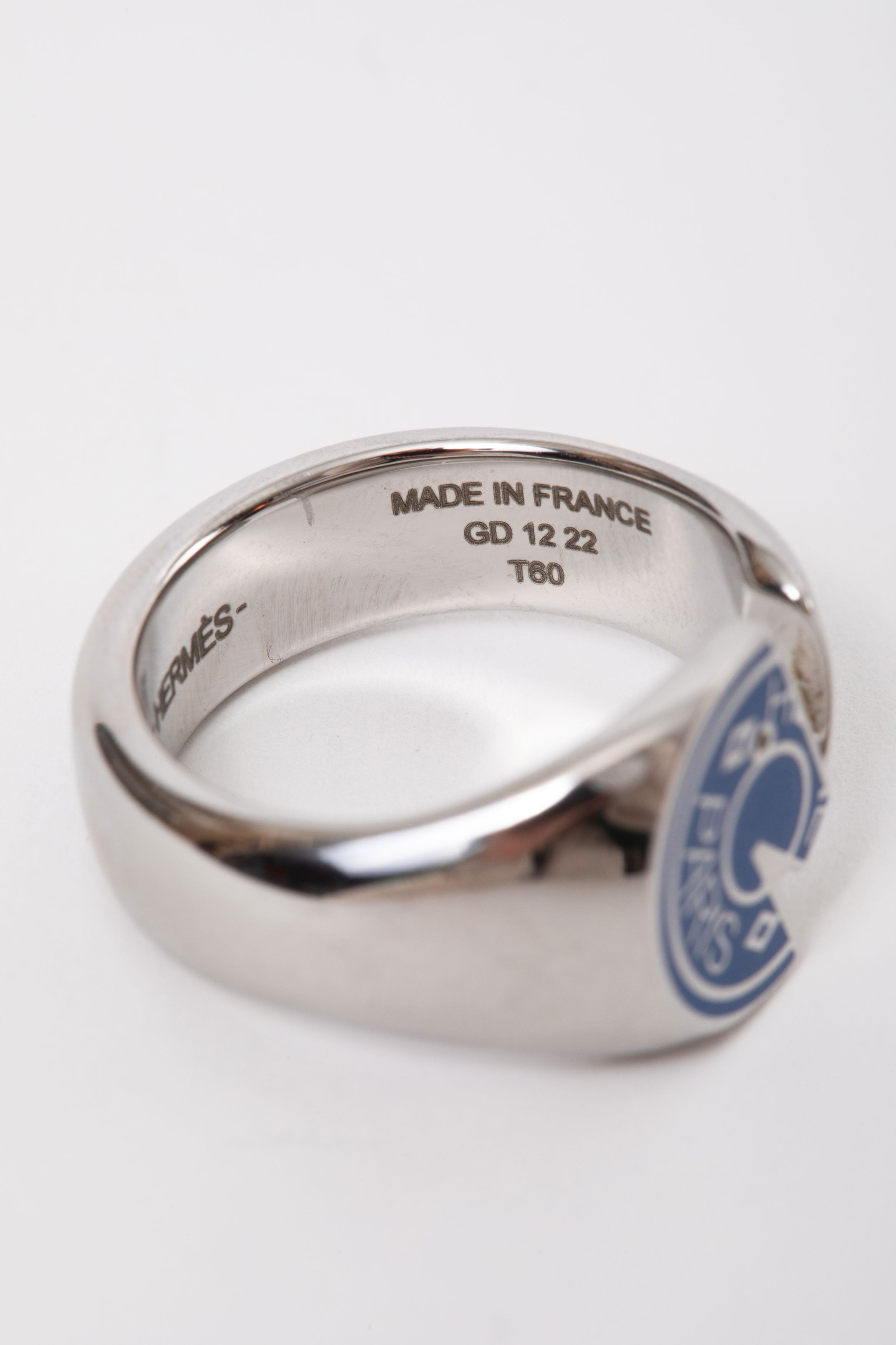 Hermes Blue/Palladium plated Carrousel Ring