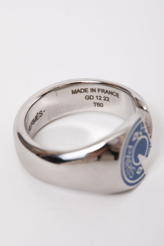 Hermes Blue/Palladium plated Carrousel Ring