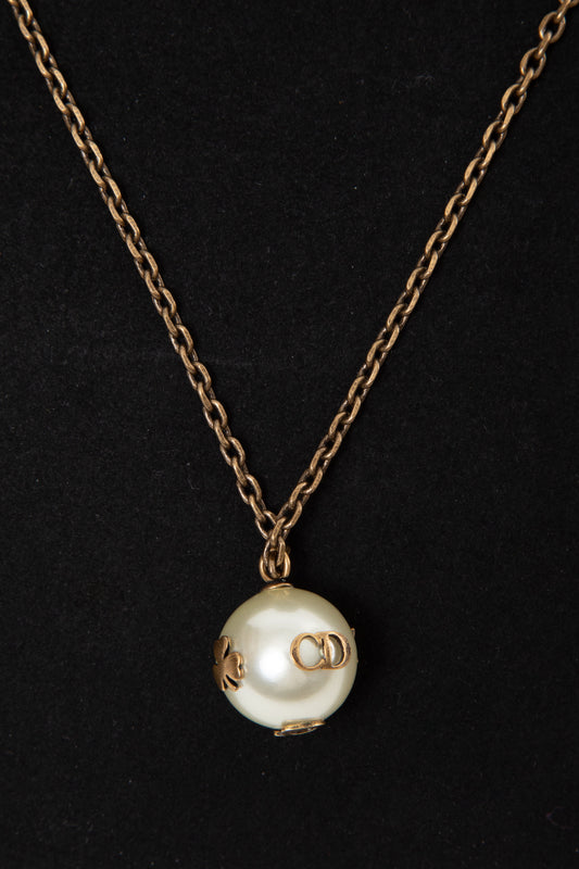 Dior Bee & CD Logo Long Necklace