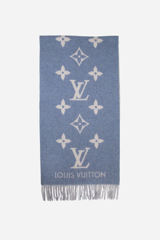 Louis Vuitton Blue/White Cashmere 'Reykjavik' Scarf