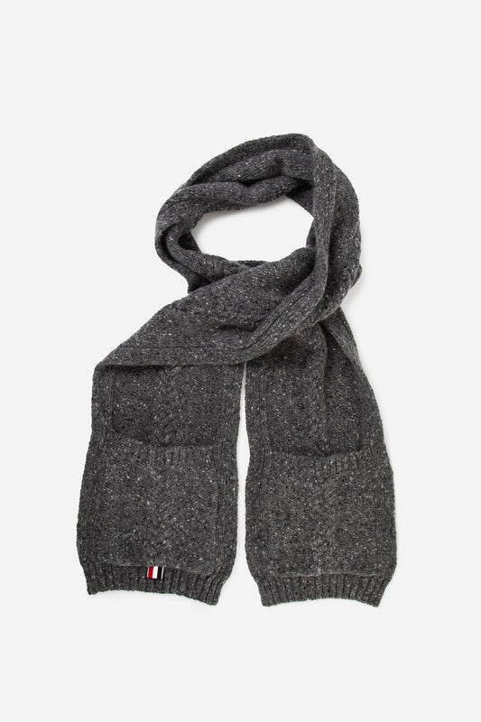 Thom Browne Grey Wool-Blend Pocket Scarf