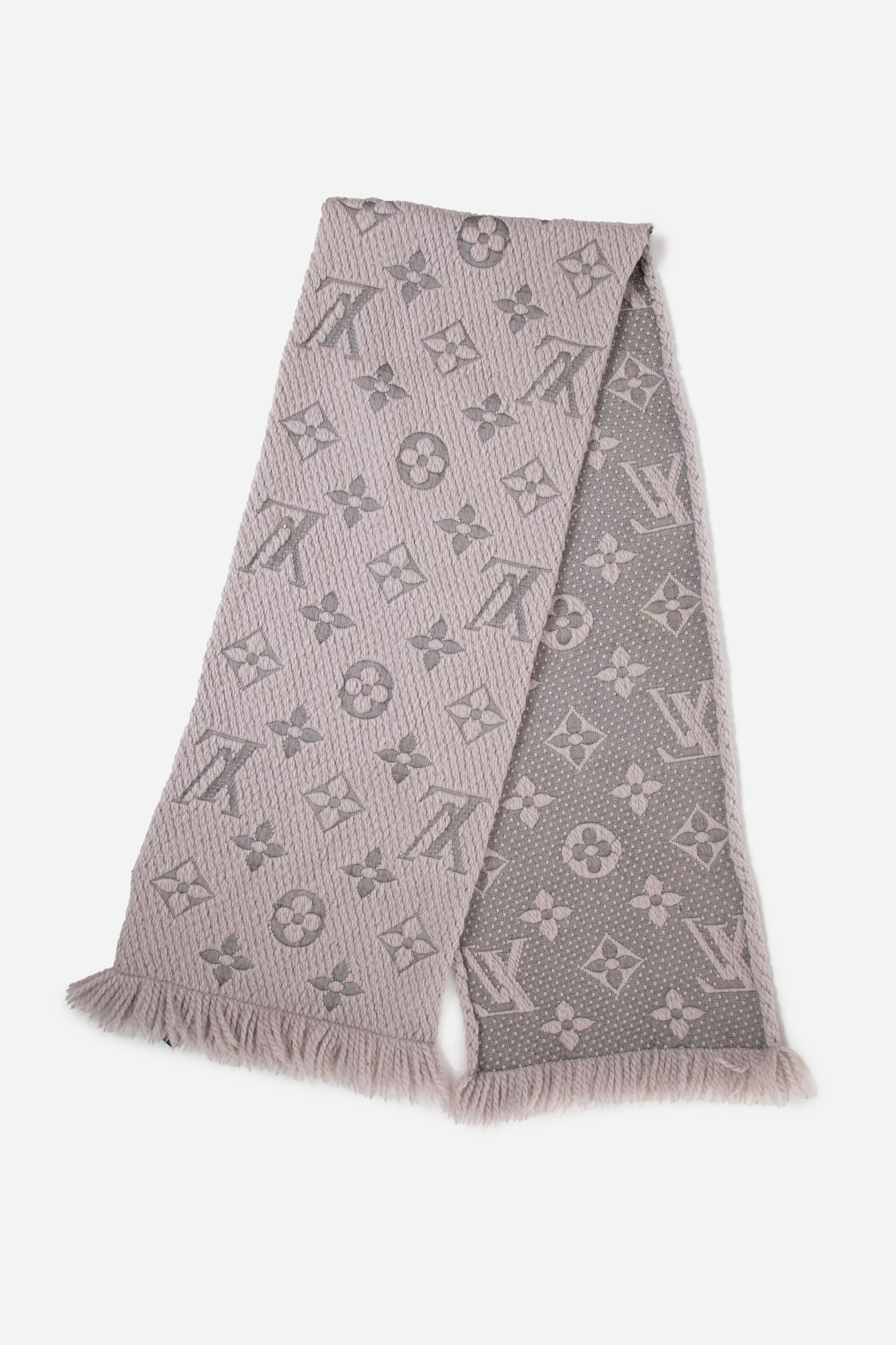 Louis Vuitton Wool Grey Monogram Scarf