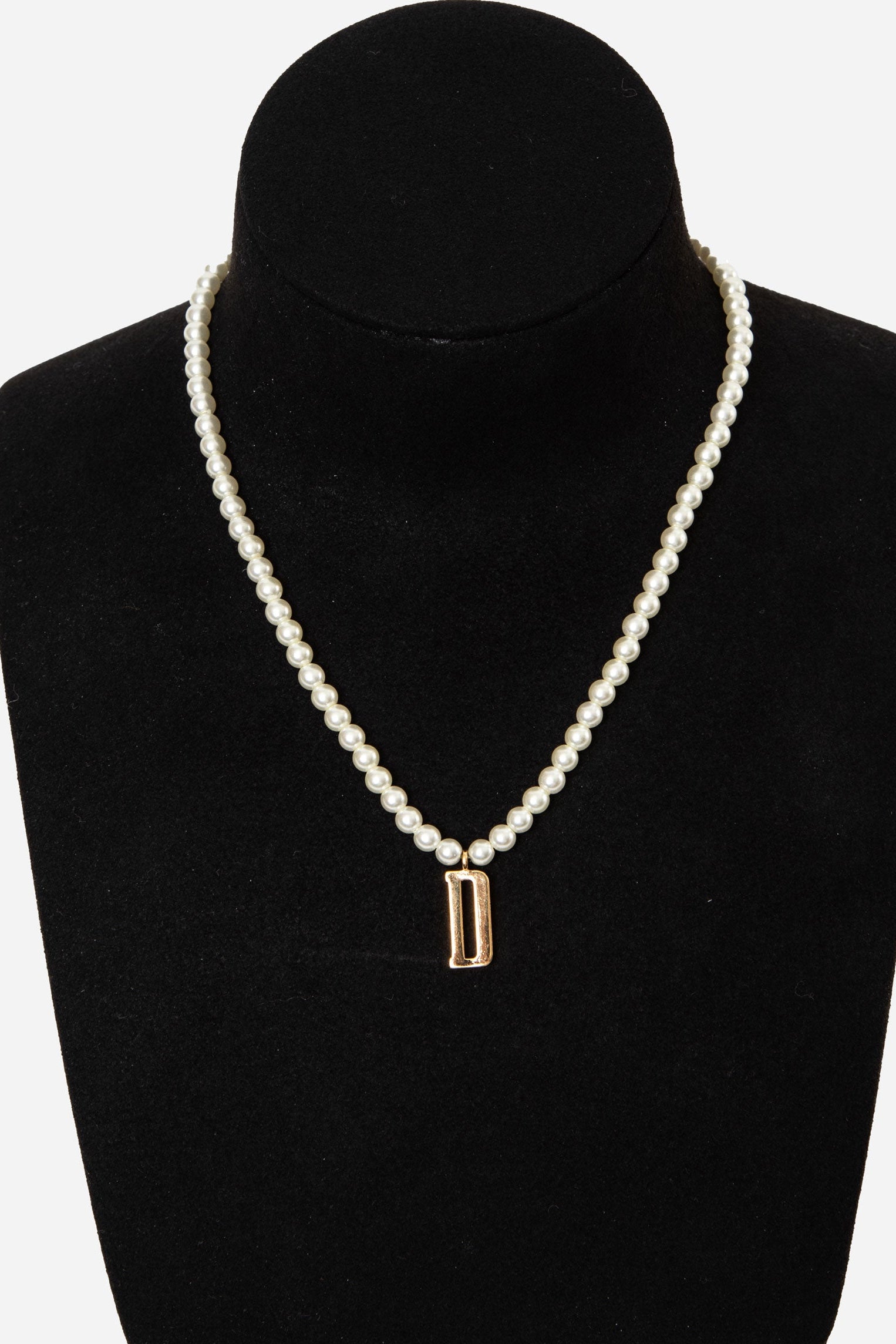 Dior Gold-Tone Pearl Necklace with “D” Charm