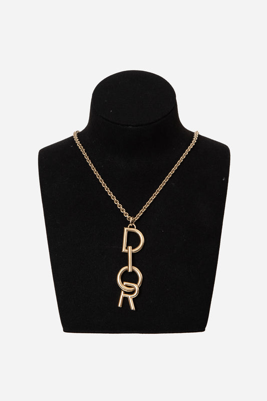 Christian Dior CD Logo Chain Long Necklace