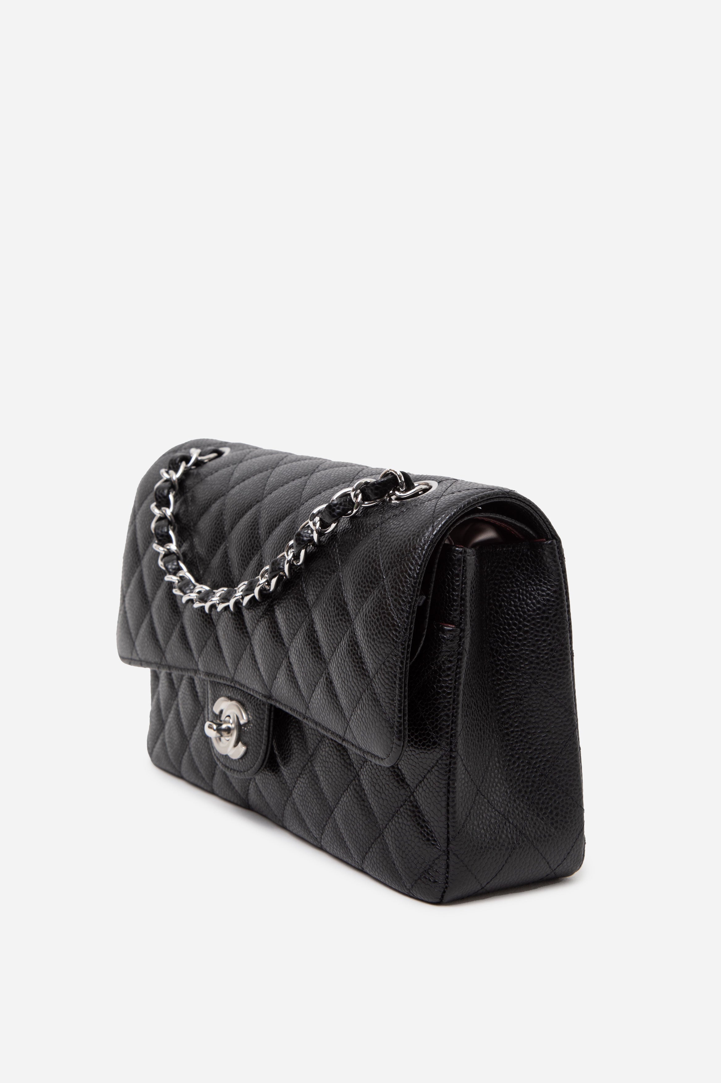 Pre-Owned Chanel 2023 Black Caviar Medium Classic Double Flap Bag