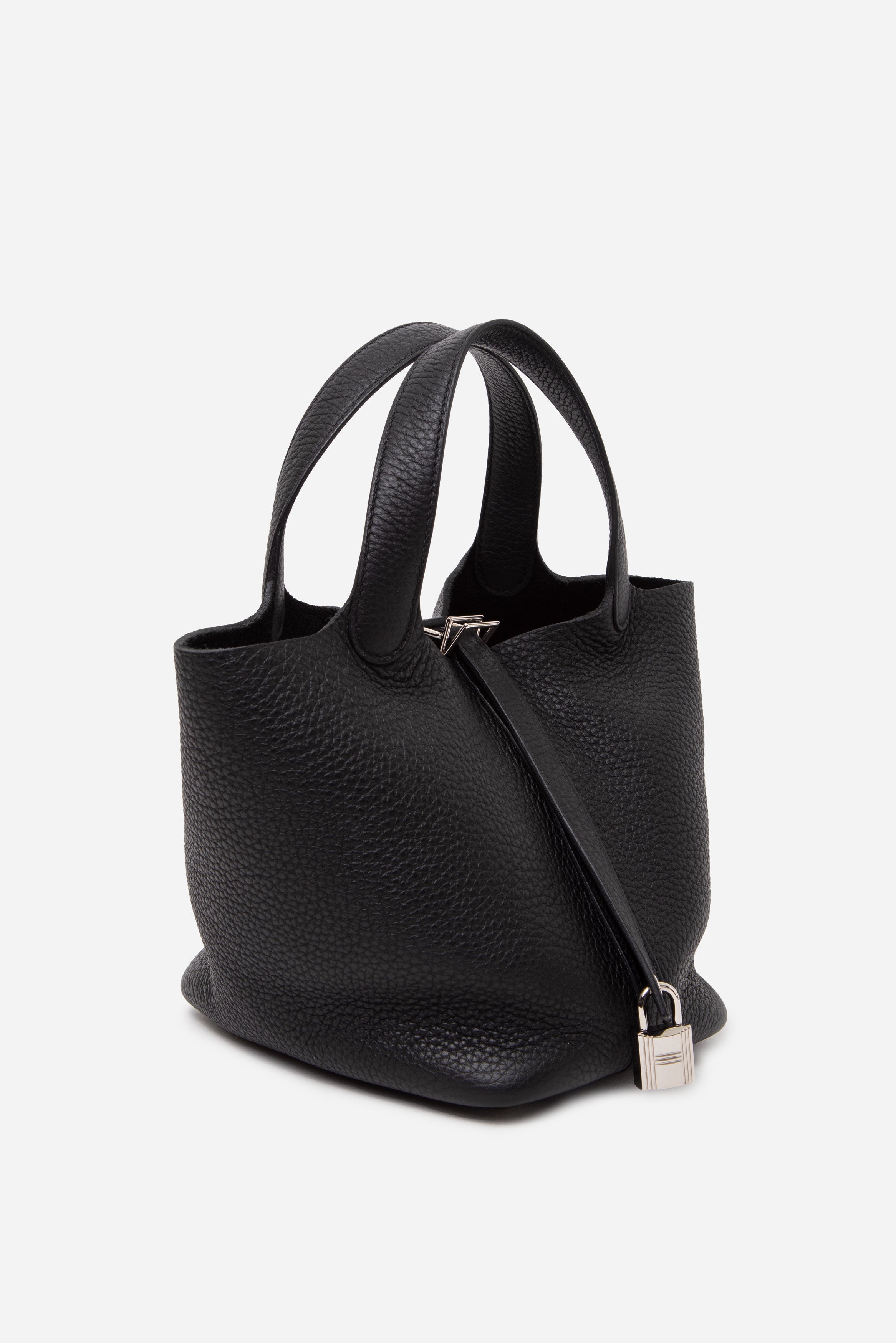 Hermès 2021 Black Clemence Picotin 18 Handbag