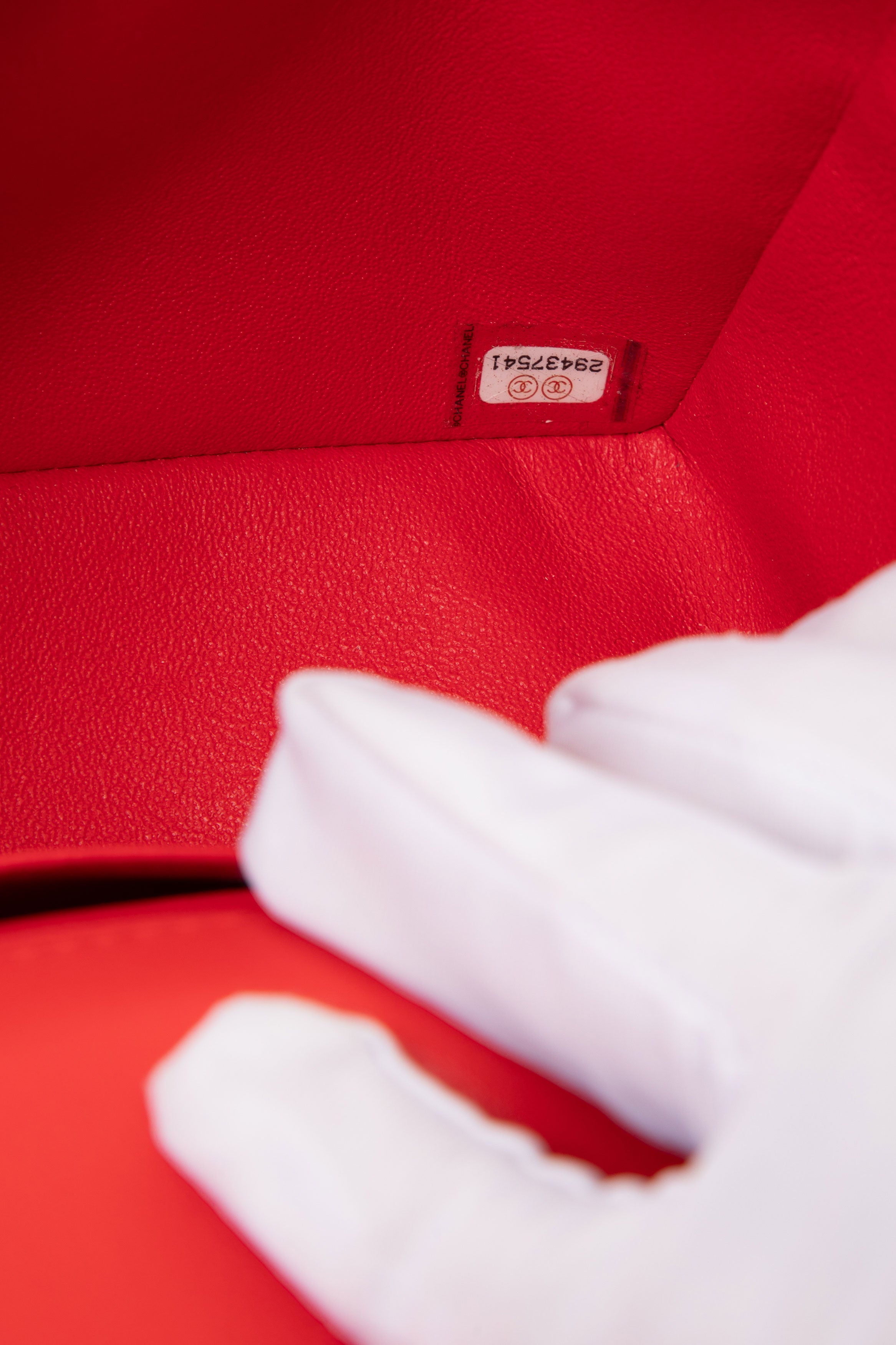 Pre-Owned Chanel 2019 Red Patent Leather Mini Rectangle Flap Bag