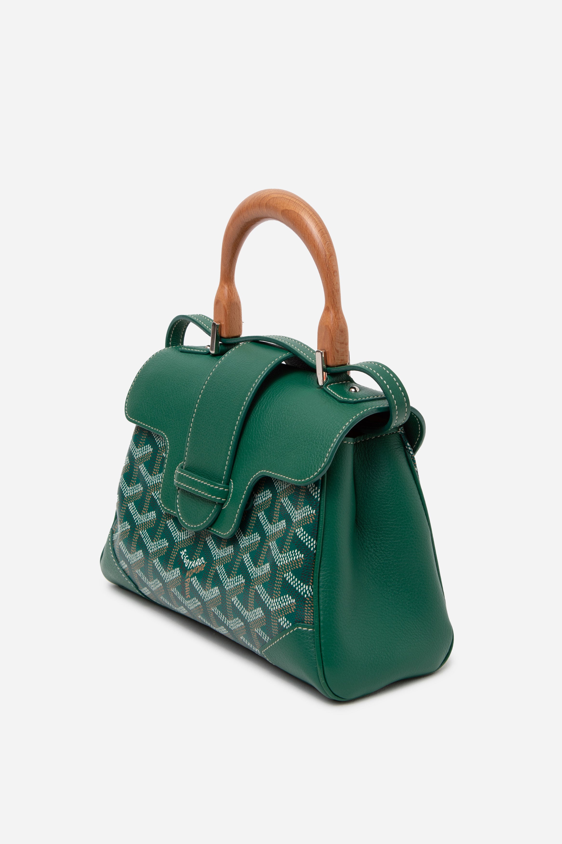 Goyard 2022 Green Goyardine Mini Saigon Top Handle Bag