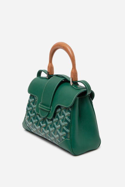 Goyard 2022 Green Goyardine Mini Saigon Top Handle Bag