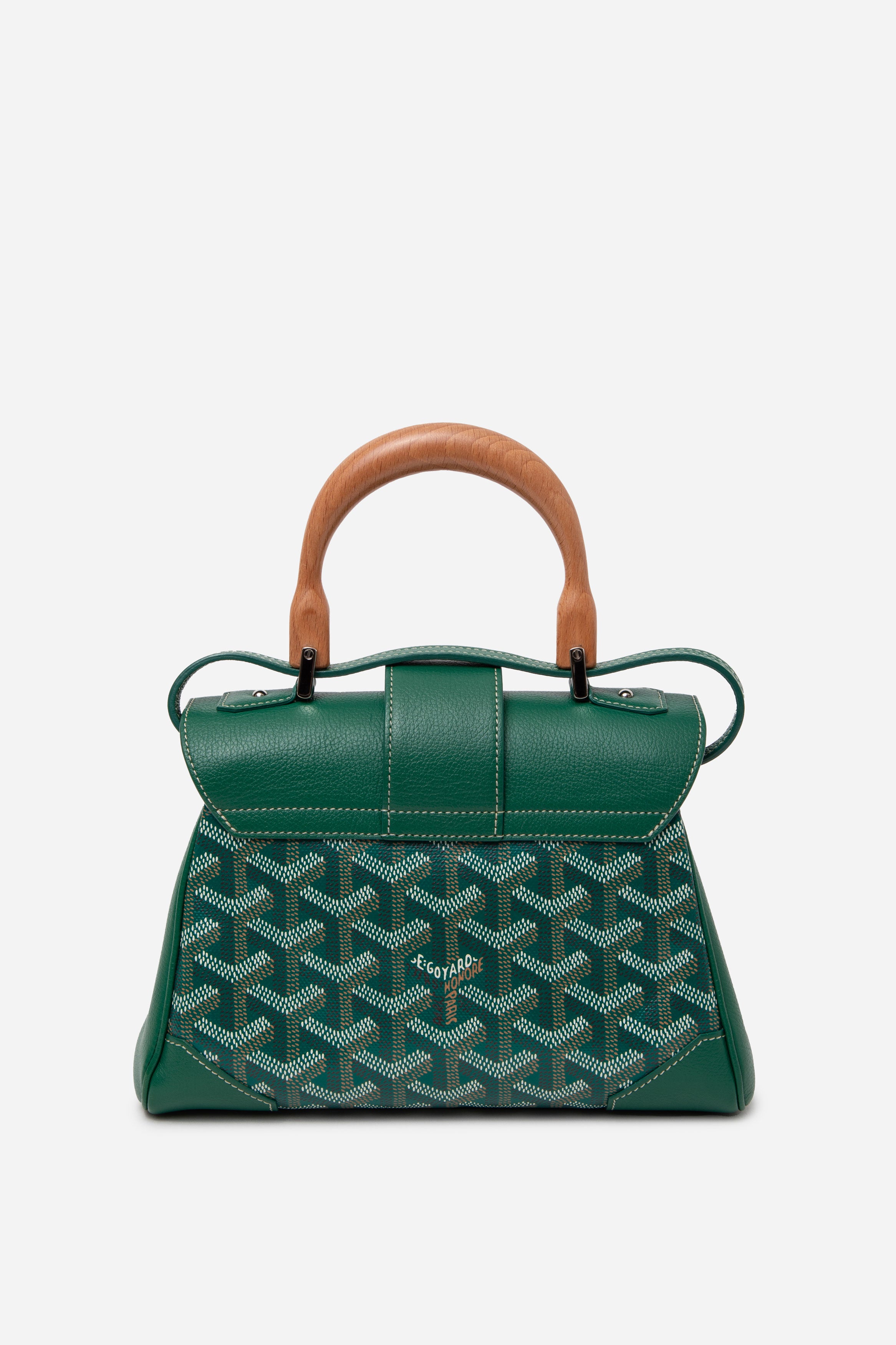 Goyard 2022 Green Goyardine Mini Saigon Top Handle Bag