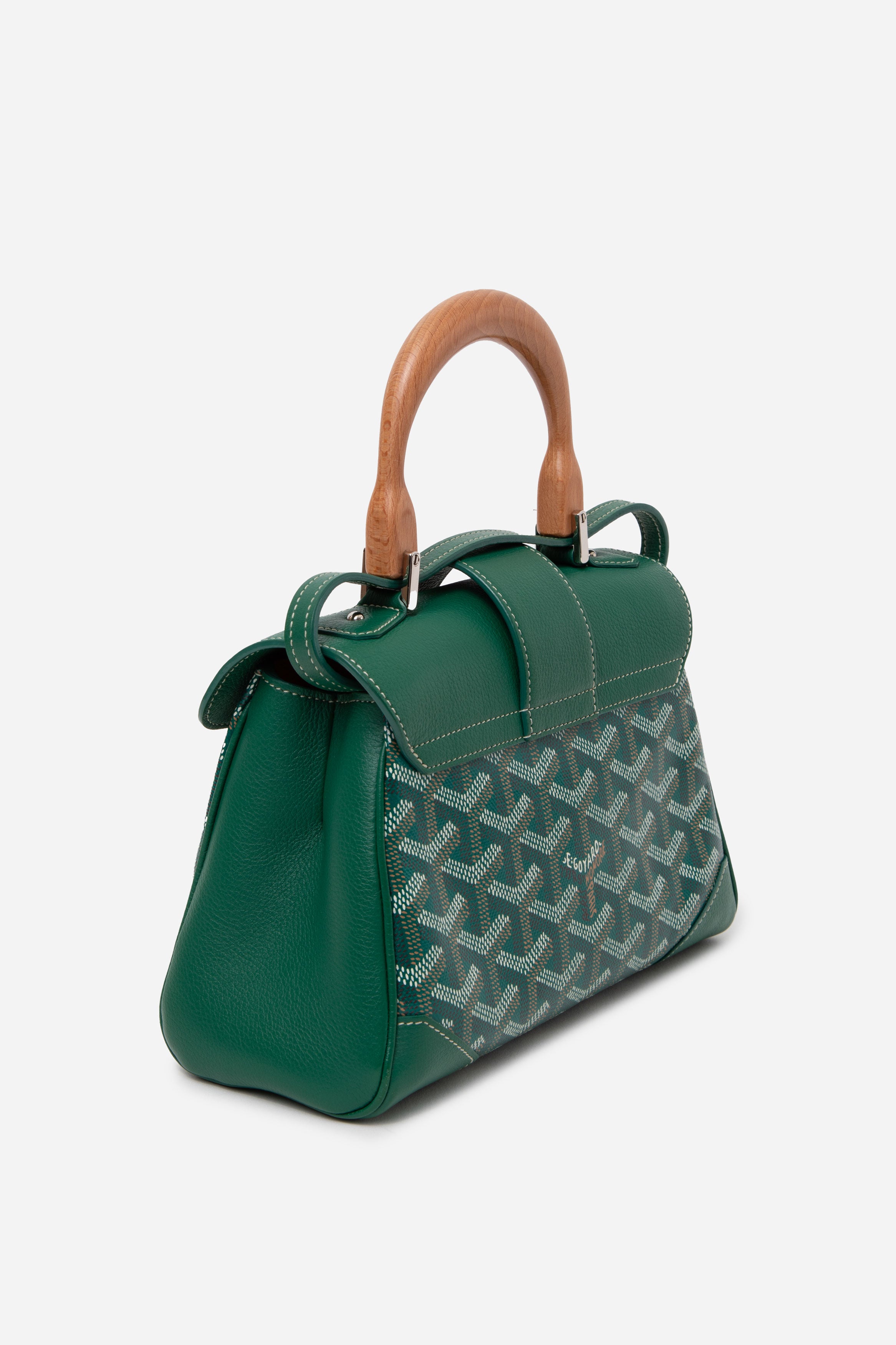 Goyard 2022 Green Goyardine Mini Saigon Top Handle Bag