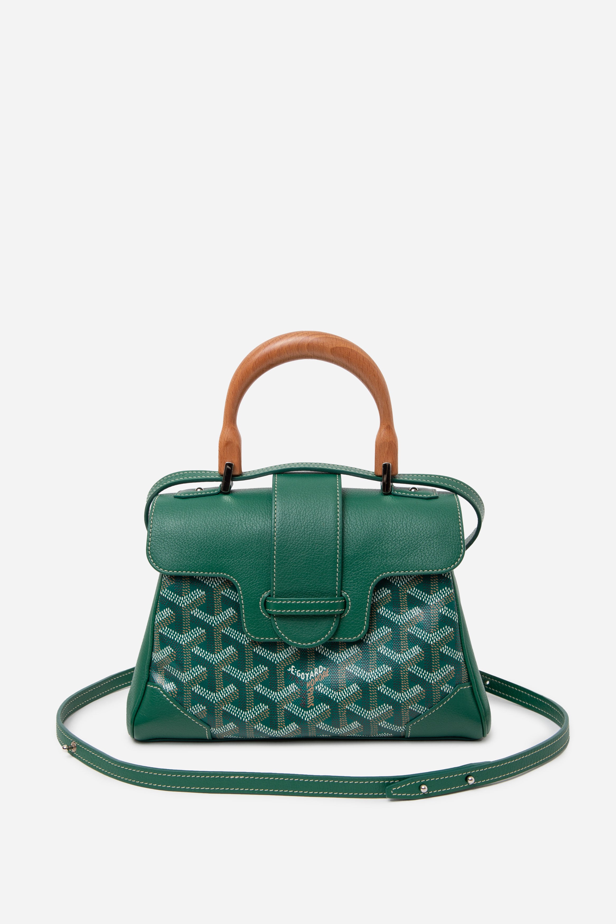 Goyard 2022 Green Goyardine Mini Saigon Top Handle Bag