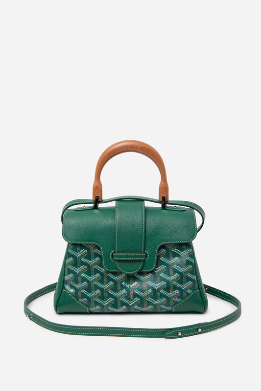Goyard 2022 Green Goyardine Mini Saigon Top Handle Bag