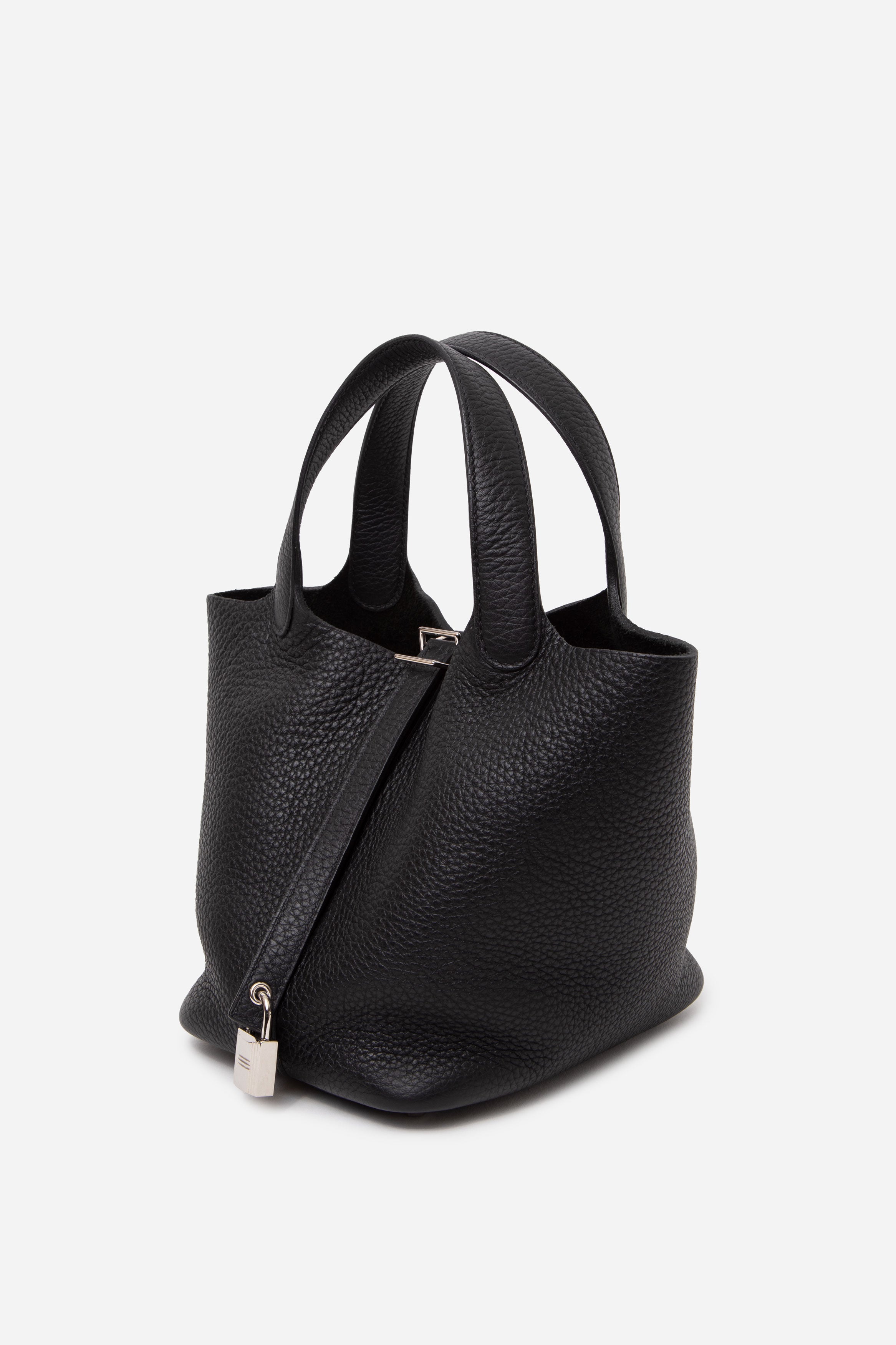 Hermès 2021 Black Clemence Picotin 18 Handbag