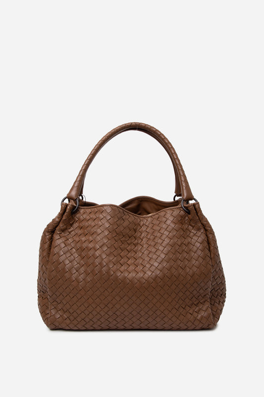 Bottega Veneta Brown Nappa Intrecciato Parachute Bag