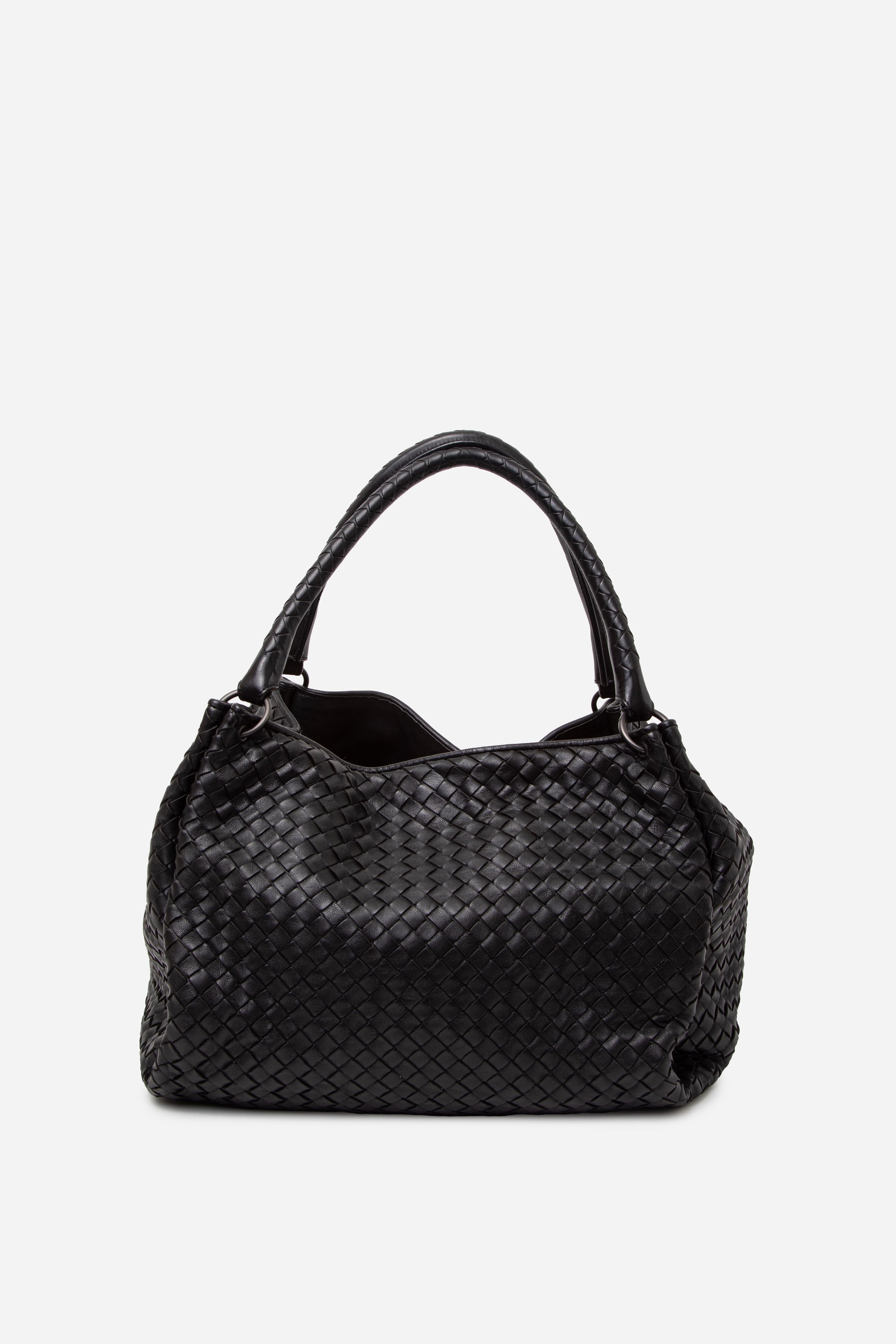 Bottega Veneta Black Nappa Intrecciato Parachute Bag