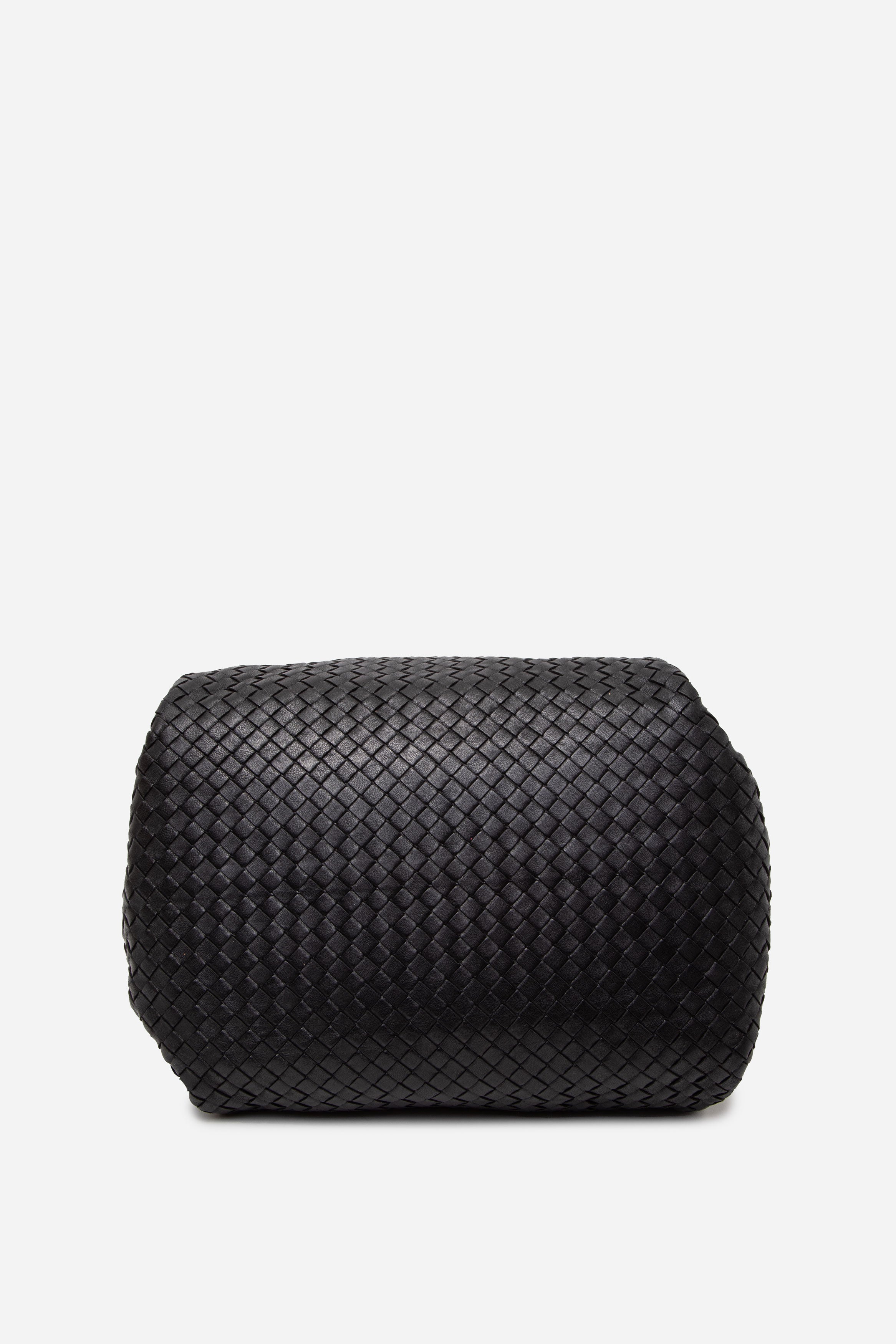 Bottega Veneta Black Nappa Intrecciato Parachute Bag