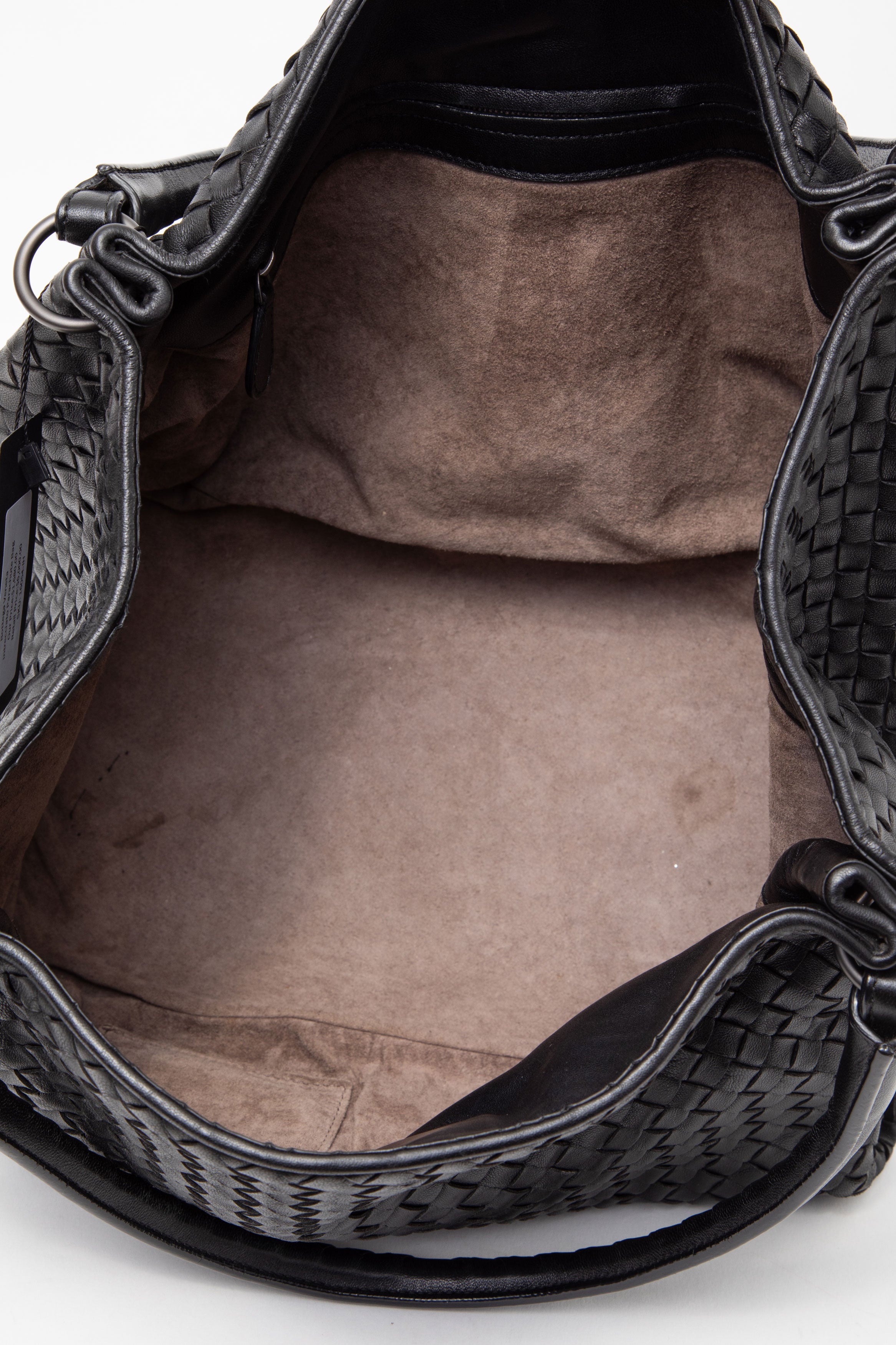 Bottega Veneta Black Nappa Intrecciato Parachute Bag