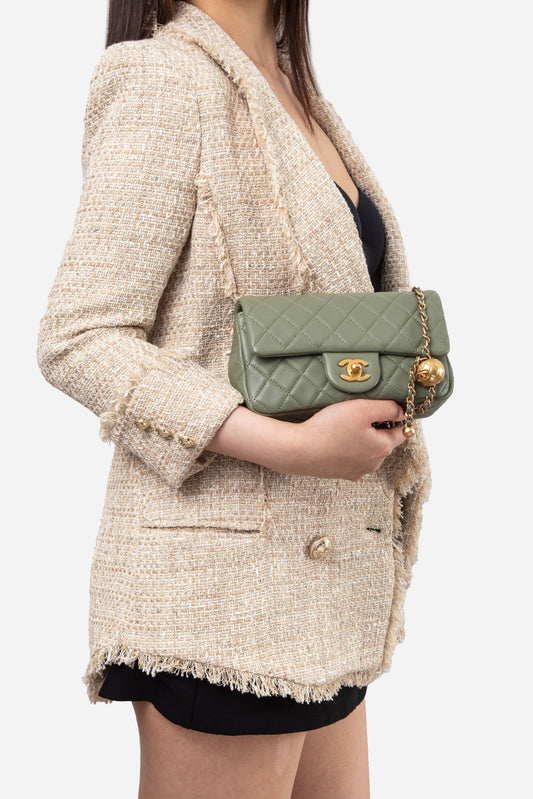 Pre-Owned CHANEL Pearl Crush Mini Rectangular Flap