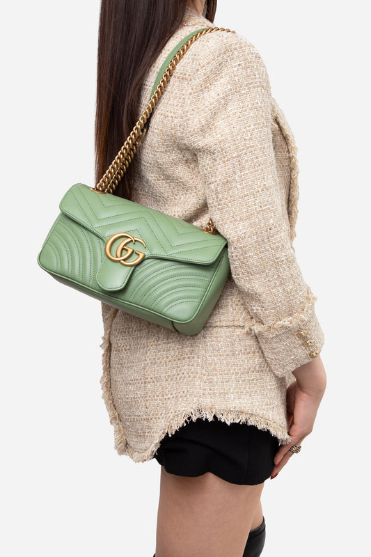 Gucci Marmont Handbag Green Medium-Giftable