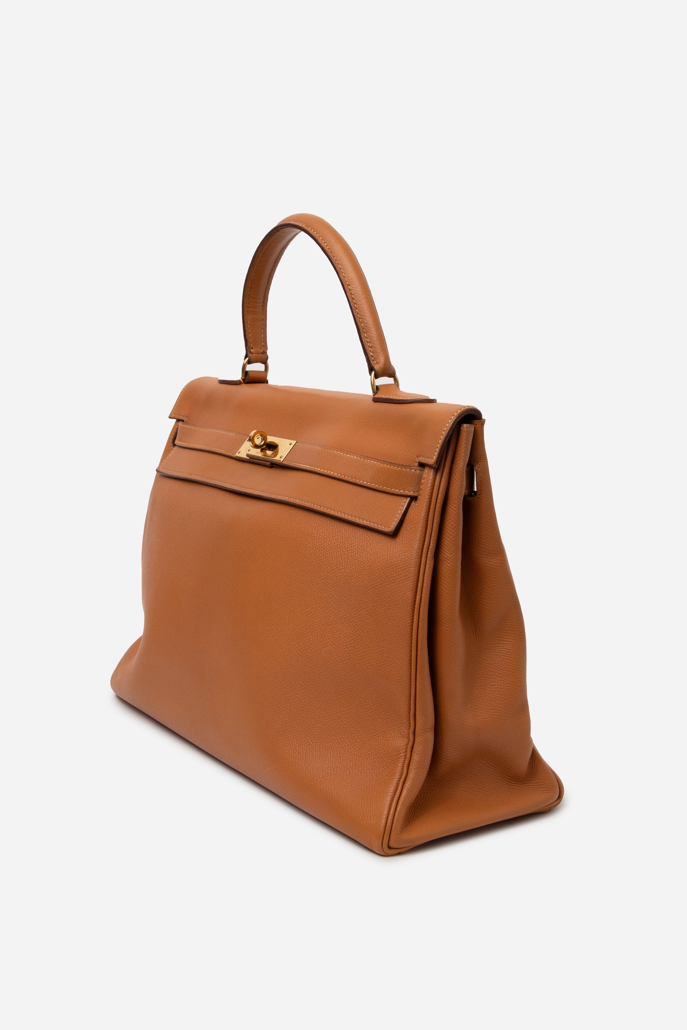 Hermes 1987 Brown Vintage Kelly 35 with Strap